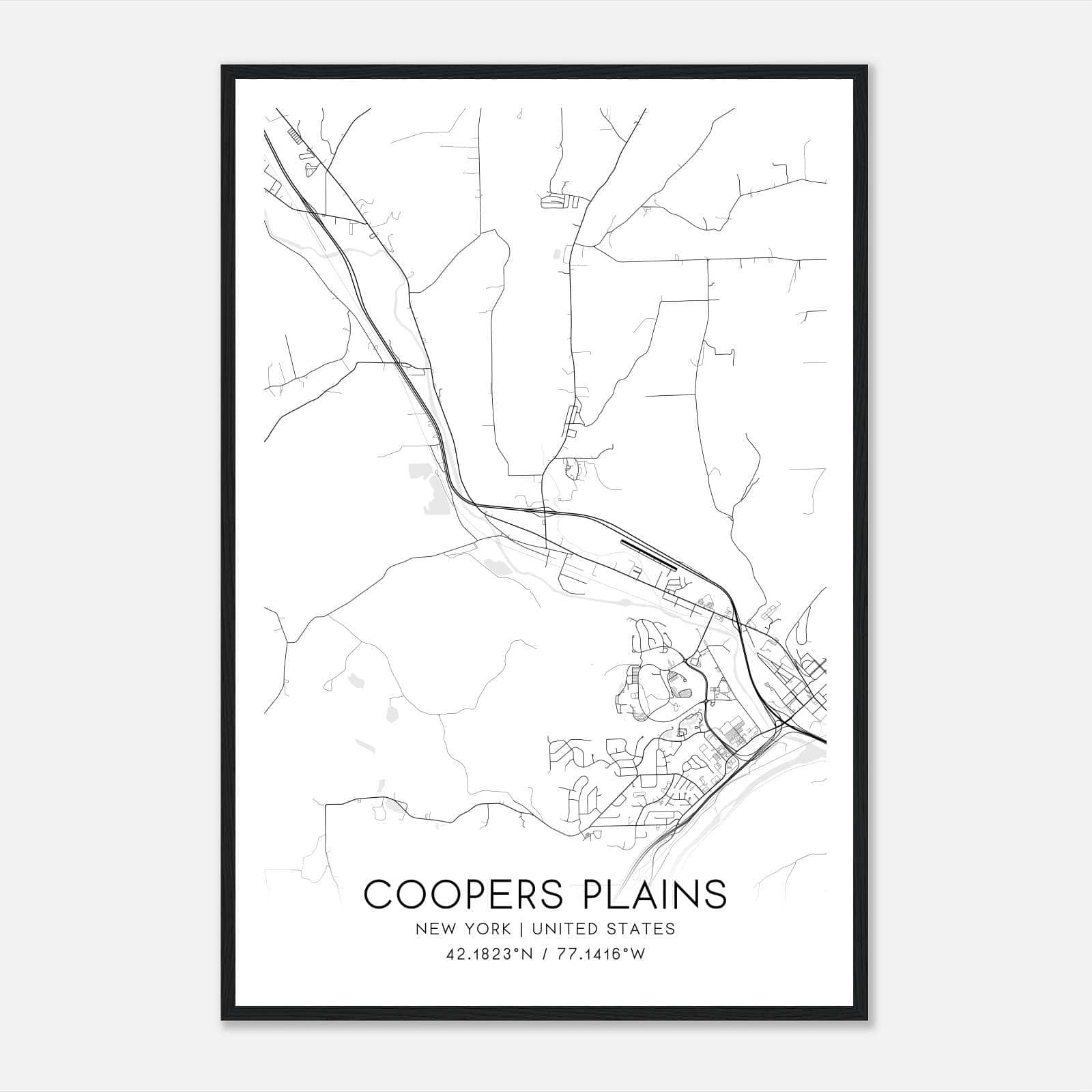 Coopers Plains New York Map Poster, Modern Home Decor Wall Art Print Coopers Plains New York Map Poster, Modern Home Decor Wall Art Print