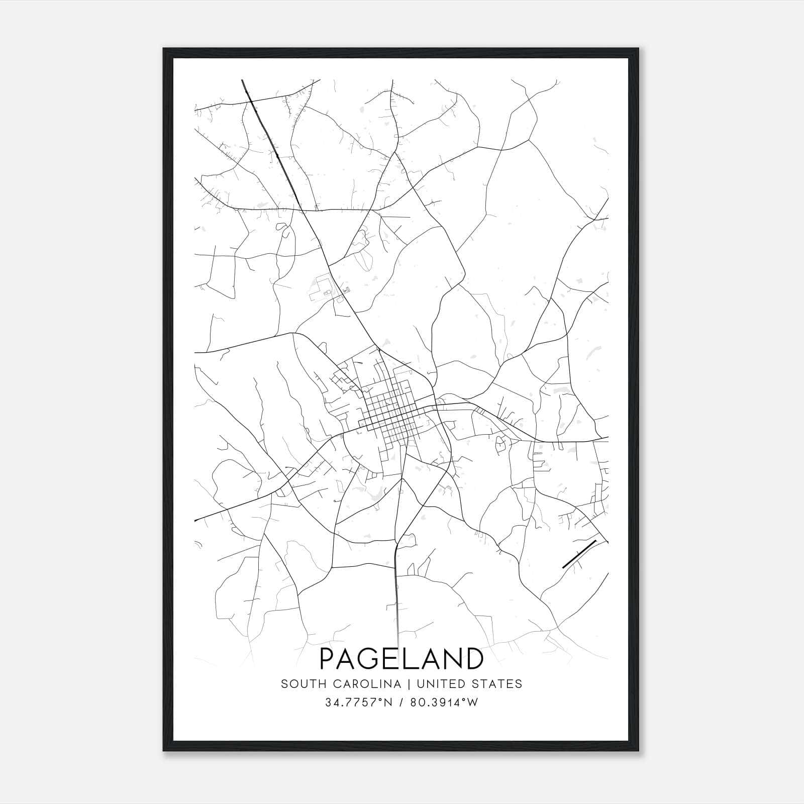 Pageland South Carolina Map Poster, Modern Home Decor Wall Art Print Pageland South Carolina Map Poster, Modern Home Decor Wall Art Print