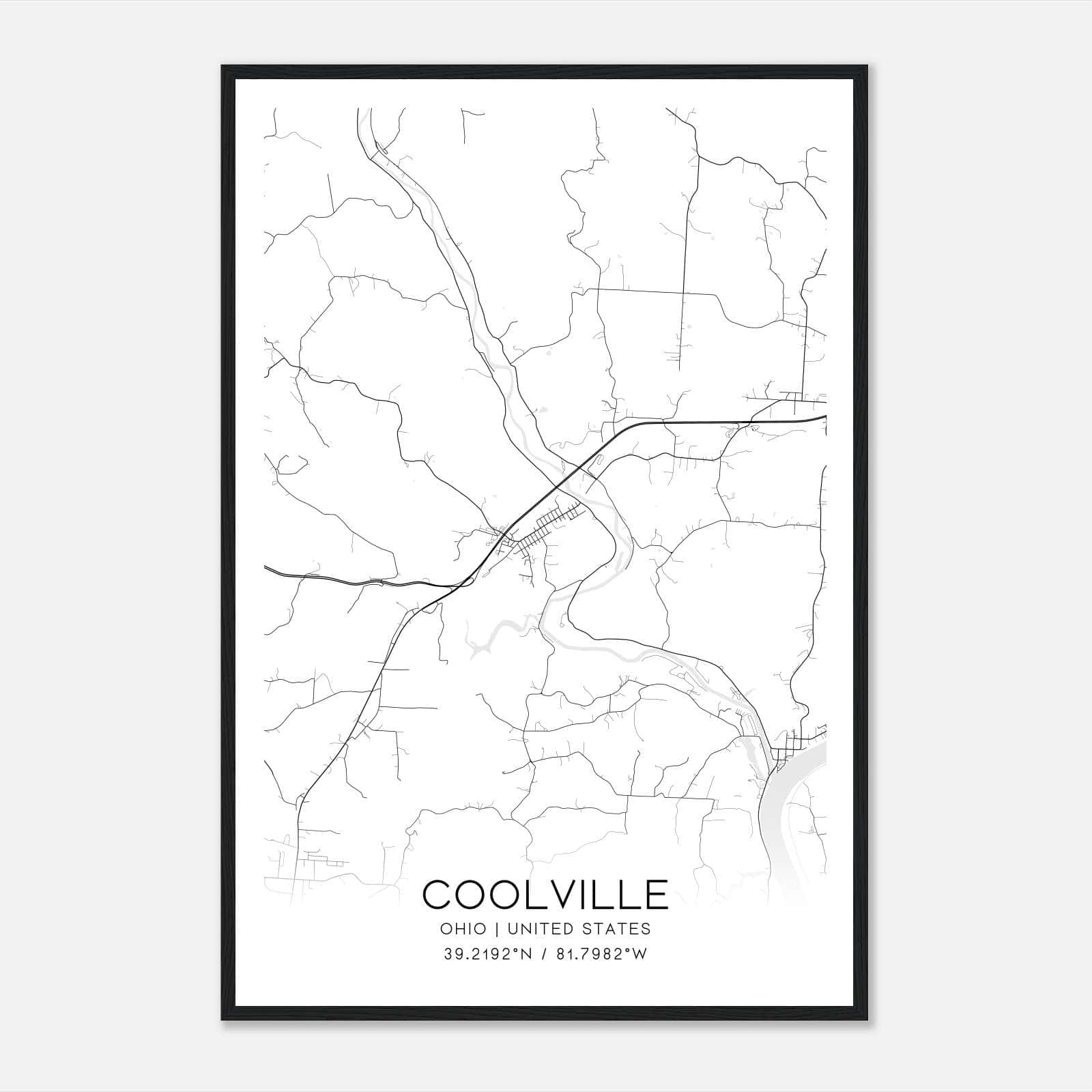 Coolville Ohio Map Poster, Modern Home Decor Wall Art Print Coolville Ohio Map Poster, Modern Home Decor Wall Art Print