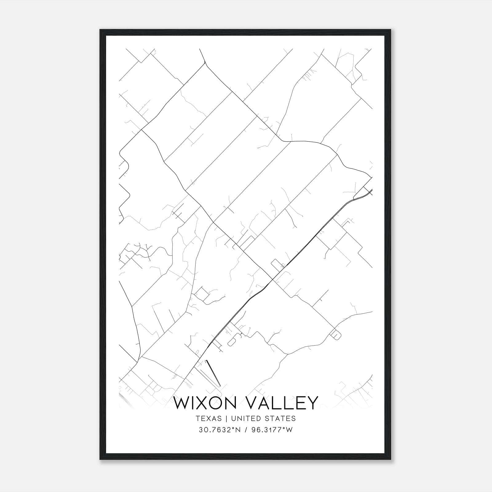 Wixon Valley Texas Map Poster, Modern Home Decor Wall Art Print Wixon Valley Texas Map Poster, Modern Home Decor Wall Art Print