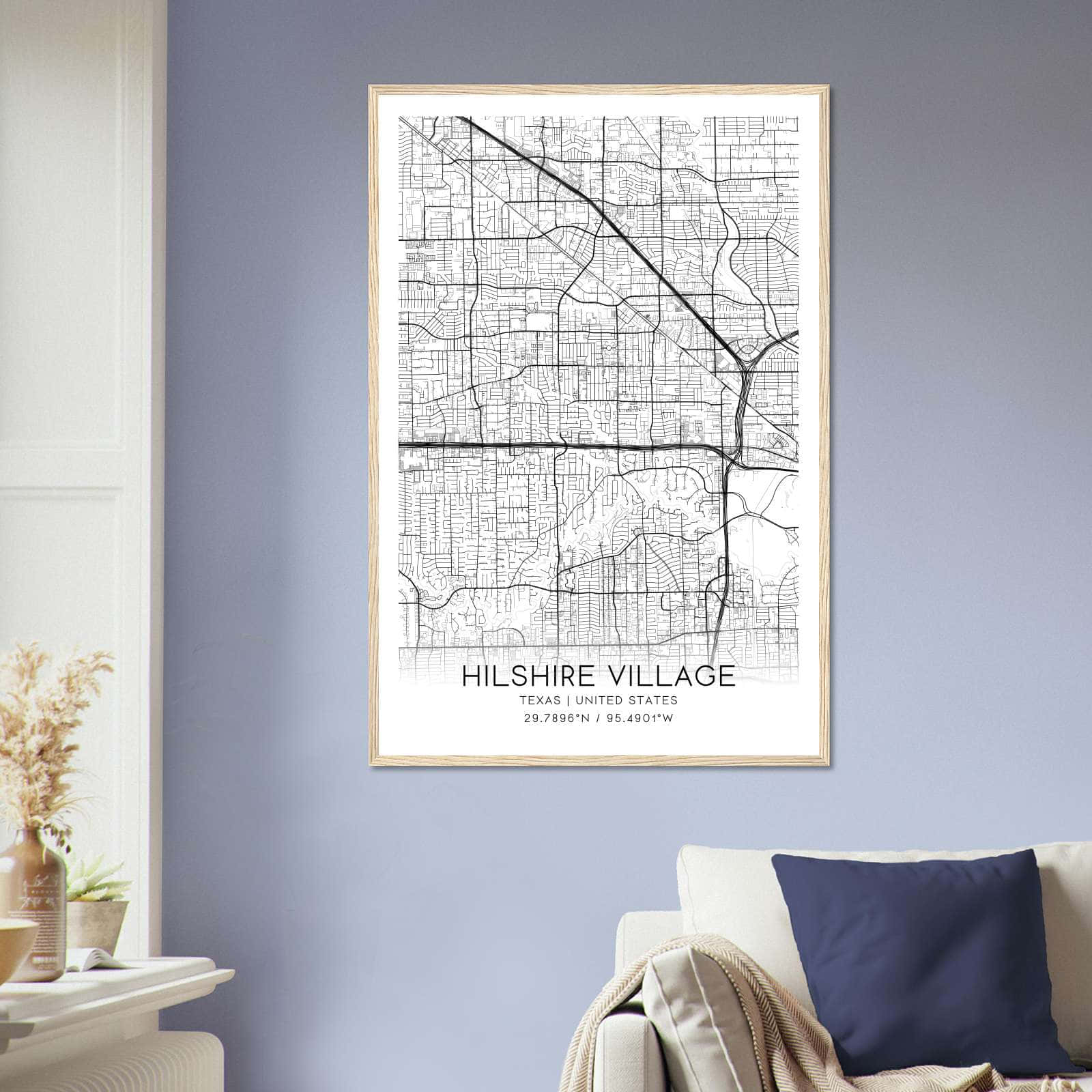 Deerfield Kansas Map Poster, Modern Home Decor Wall Art Print (Copy)