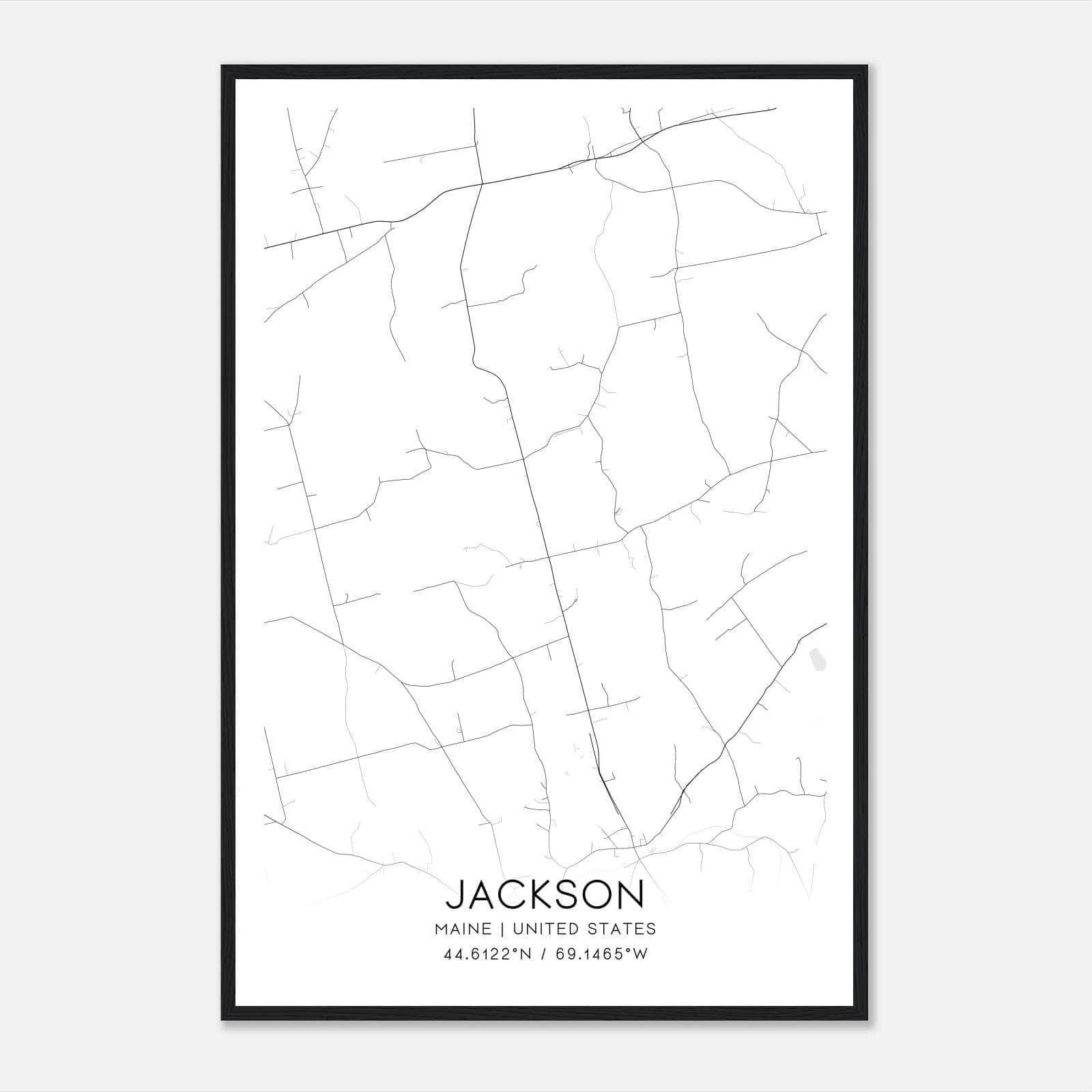 Jackson Maine Map Poster, Modern Home Decor Wall Art Print Jackson Maine Map Poster, Modern Home Decor Wall Art Print