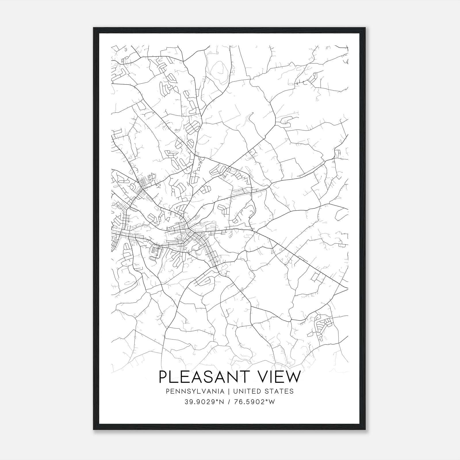 Pleasant View Pennsylvania Map Poster, Modern Home Decor Wall Art Print Pleasant View Pennsylvania Map Poster, Modern Home Decor Wall Art Print