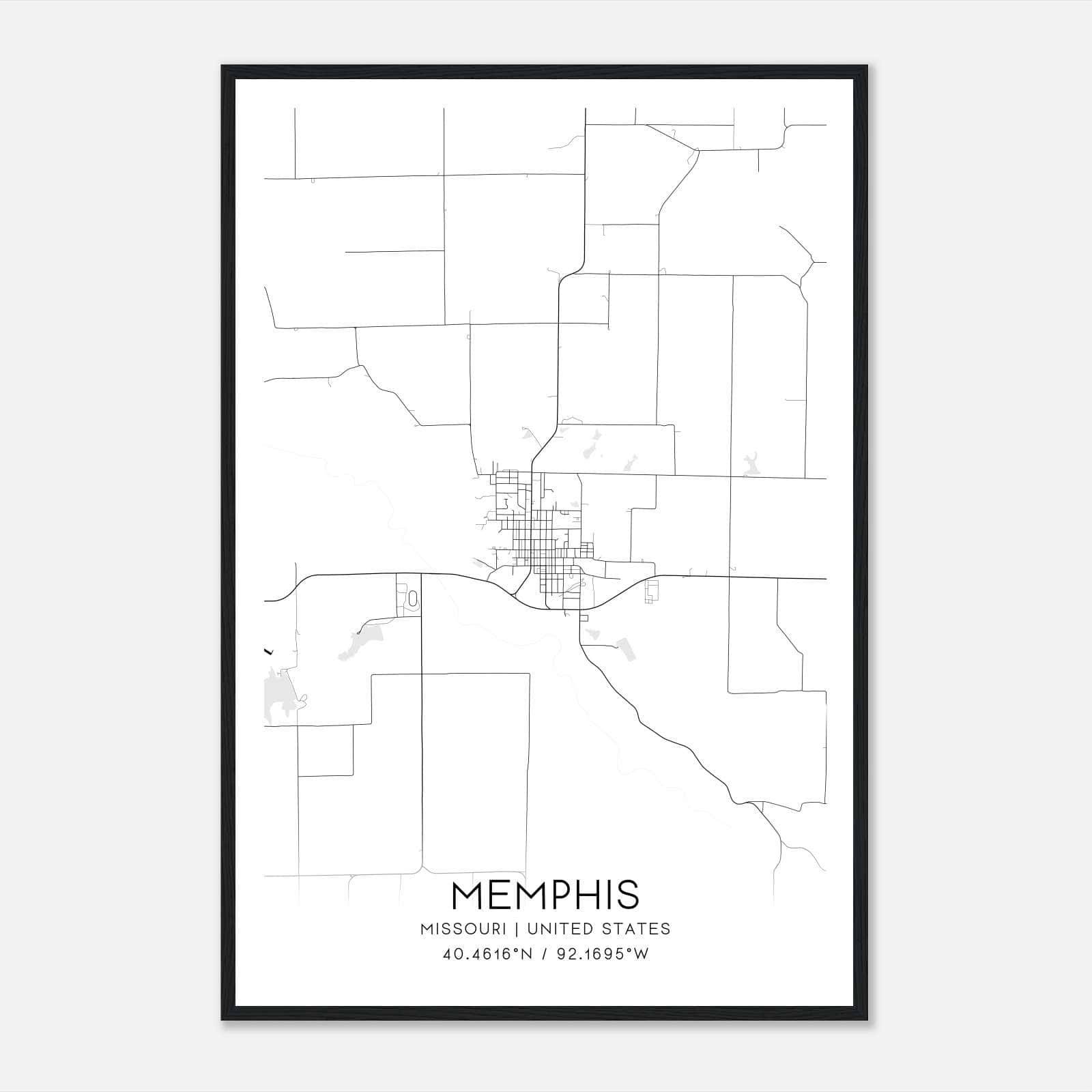 Memphis Missouri Map Poster, Modern Home Decor Wall Art Print Memphis Missouri Map Poster, Modern Home Decor Wall Art Print