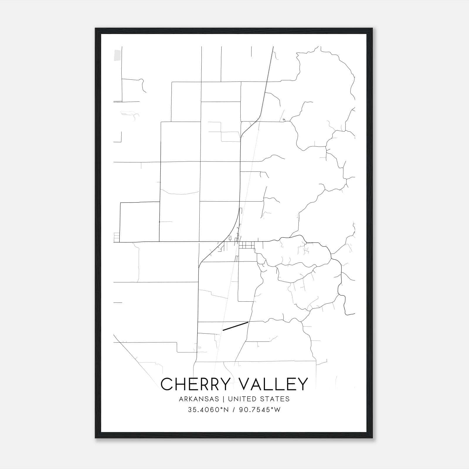 Cherry Valley Arkansas Map Poster, Modern Home Decor Wall Art Print Cherry Valley Arkansas Map Poster, Modern Home Decor Wall Art Print