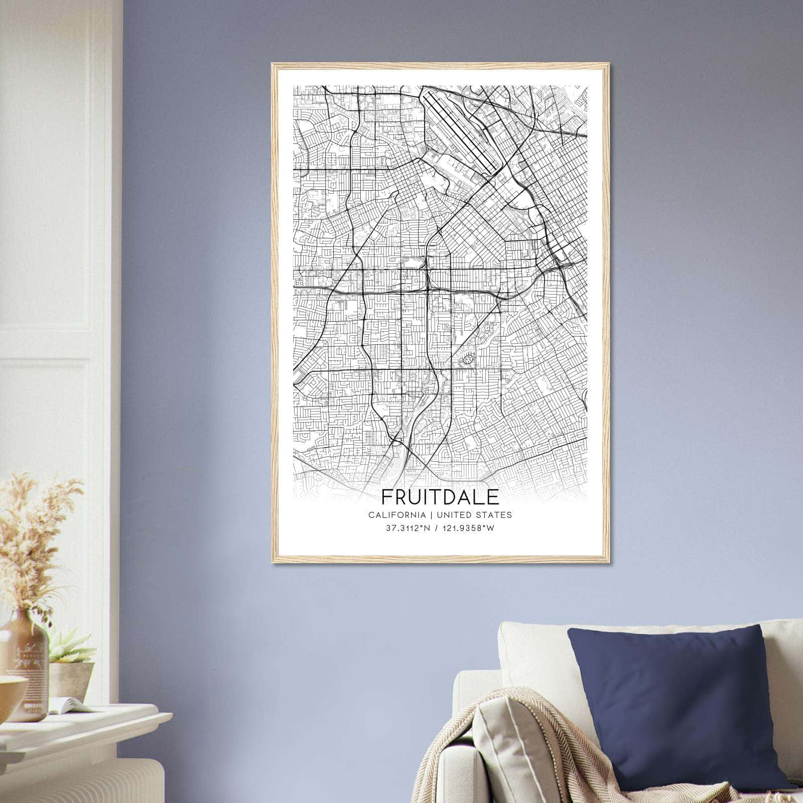 Deerfield Kansas Map Poster, Modern Home Decor Wall Art Print (Copy)