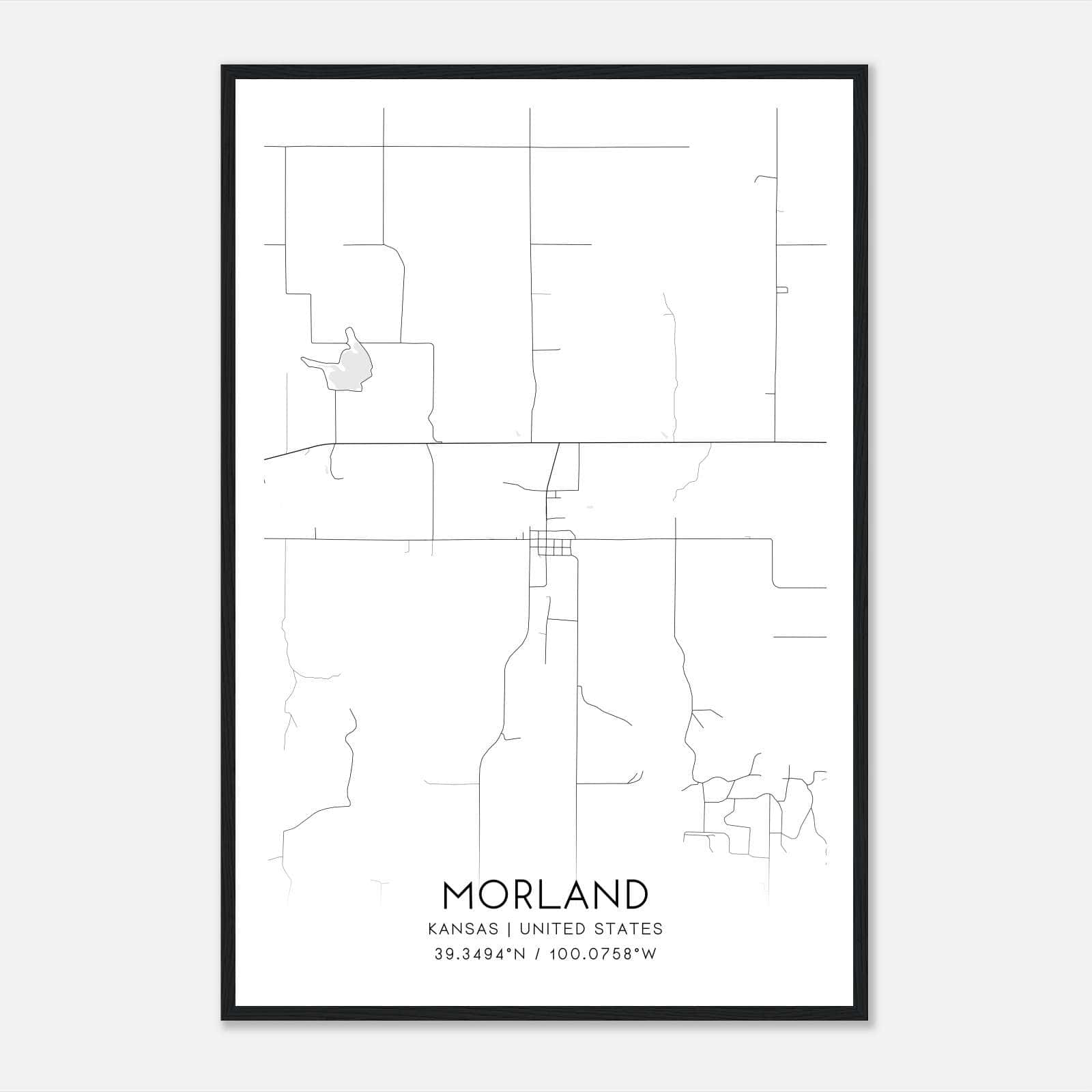 Morland Kansas Map Poster Modern Home Decor Wall Art Print Custom Morland Kansas Map Poster Modern Home Decor Wall Art Print Custom