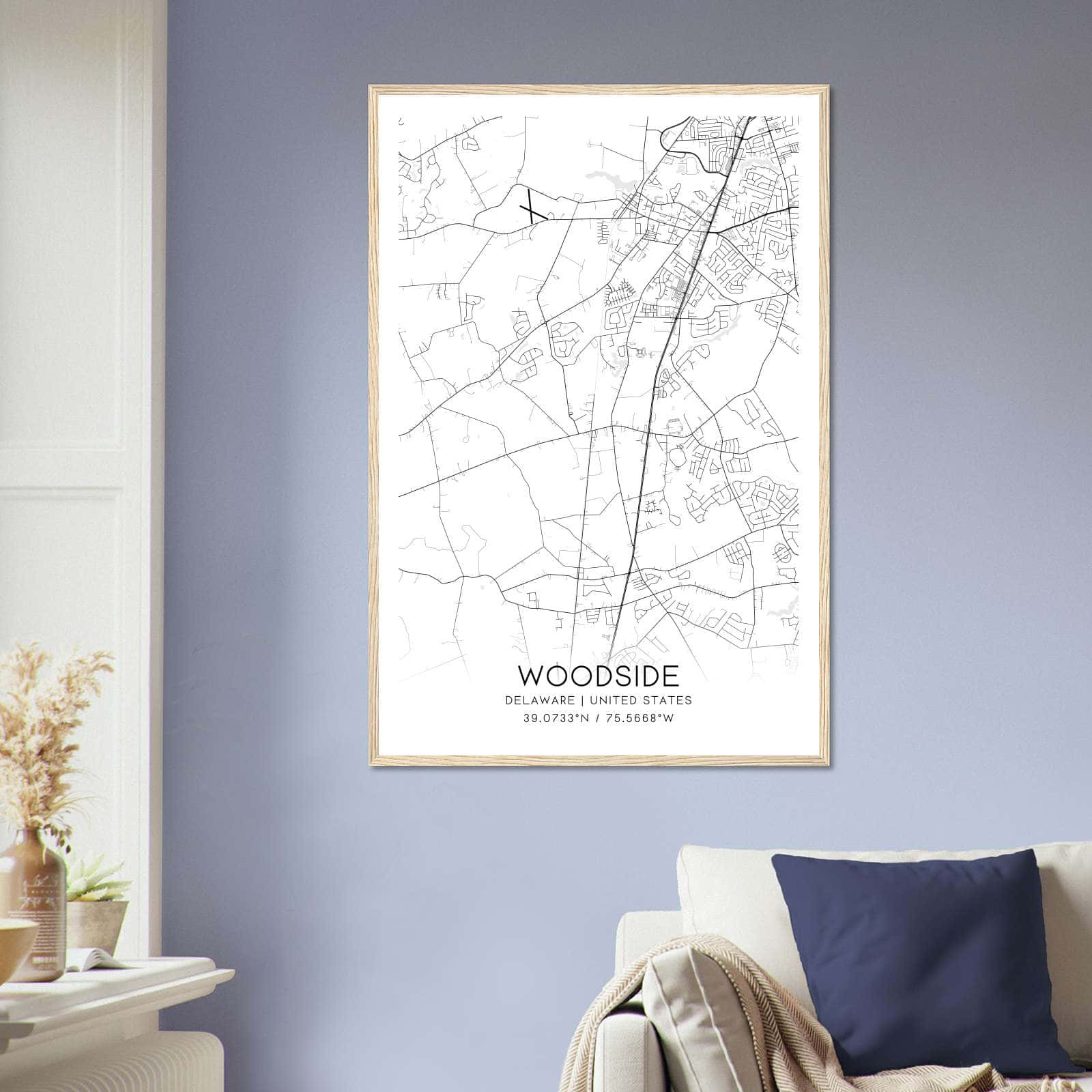 Deerfield Kansas Map Poster, Modern Home Decor Wall Art Print (Copy)