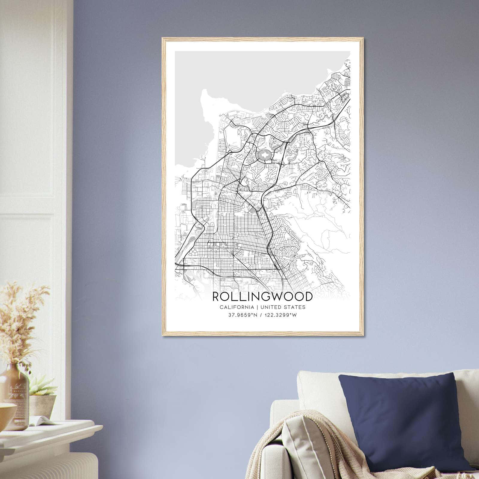 Deerfield Kansas Map Poster, Modern Home Decor Wall Art Print (Copy)