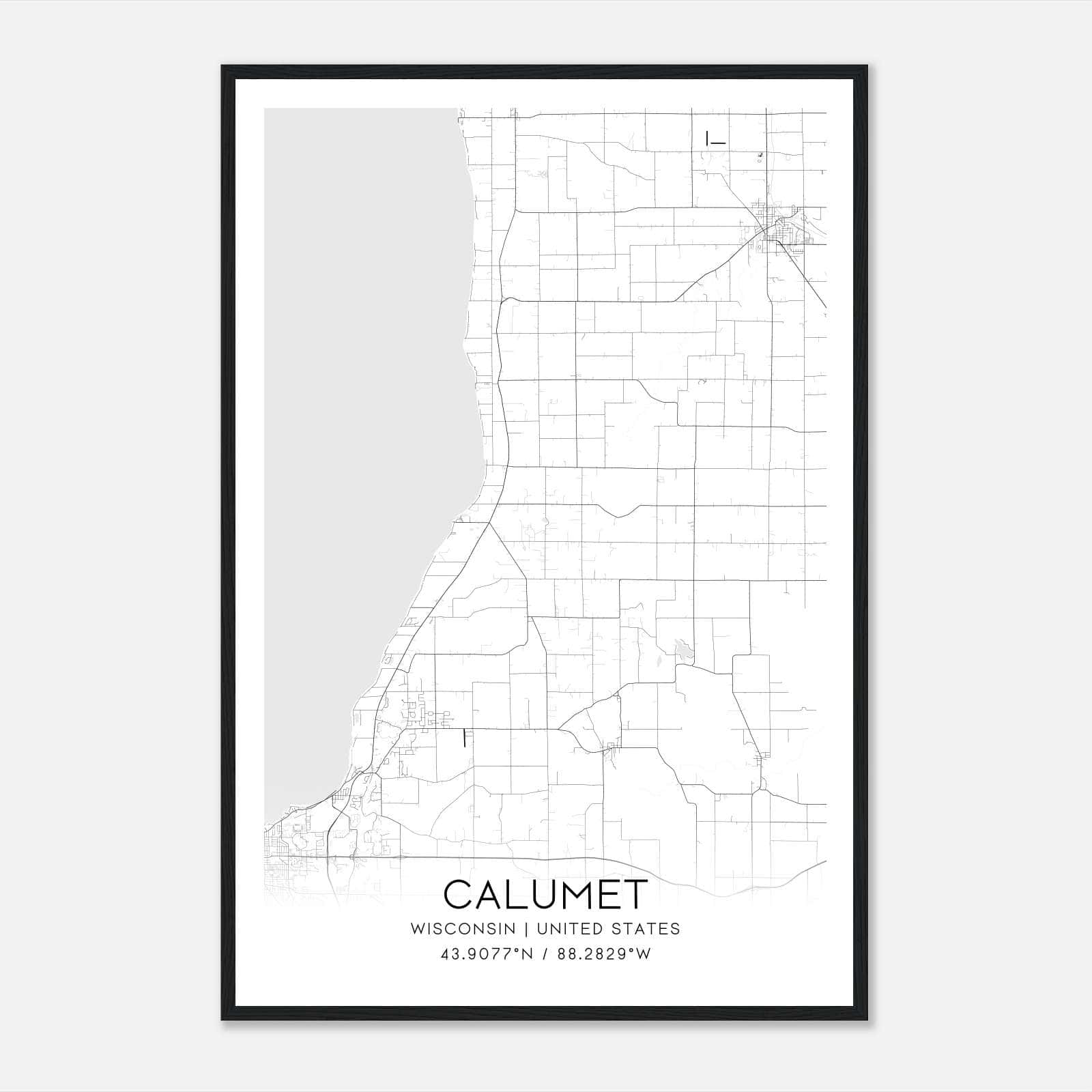 Calumet Wisconsin Map Poster, Modern Home Decor Wall Art Print Calumet Wisconsin Map Poster, Modern Home Decor Wall Art Print