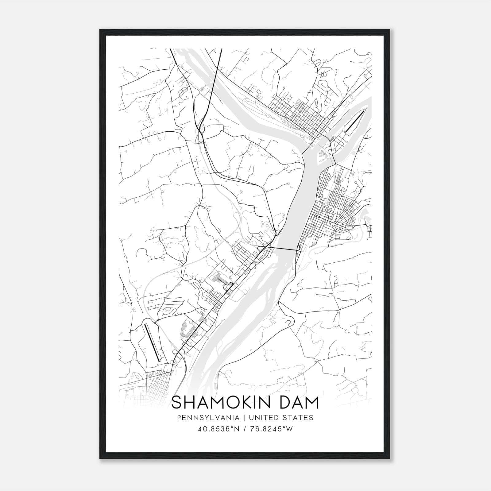 Shamokin Dam Pennsylvania Map Poster, Modern Home Decor Wall Art Print Shamokin Dam Pennsylvania Map Poster, Modern Home Decor Wall Art Print