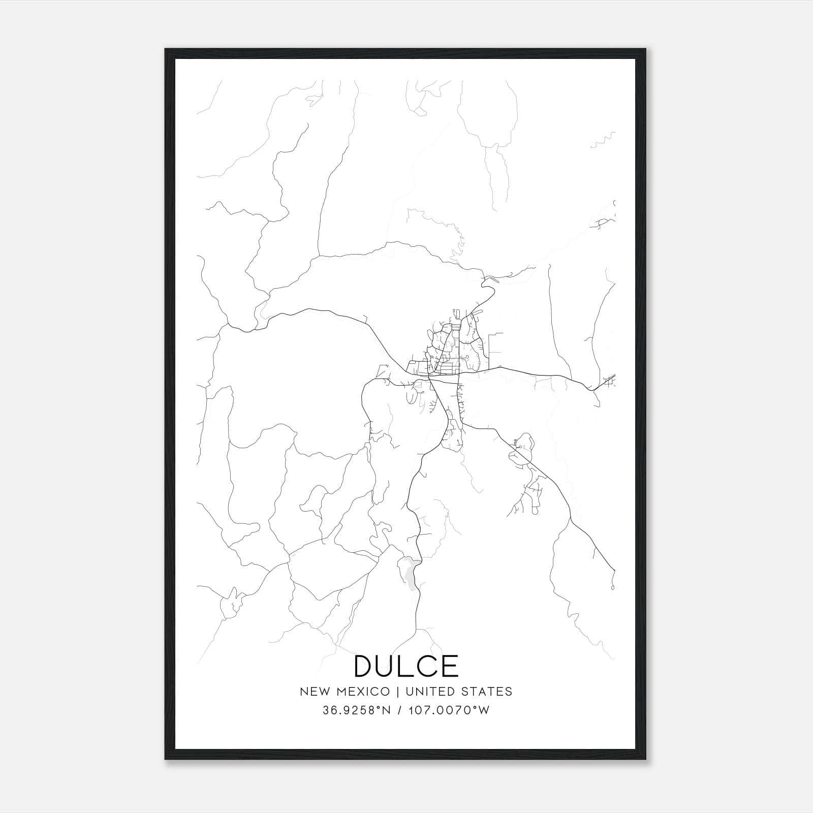 Dulce New Mexico Map Poster, Modern Home Decor Wall Art Print Dulce New Mexico Map Poster, Modern Home Decor Wall Art Print