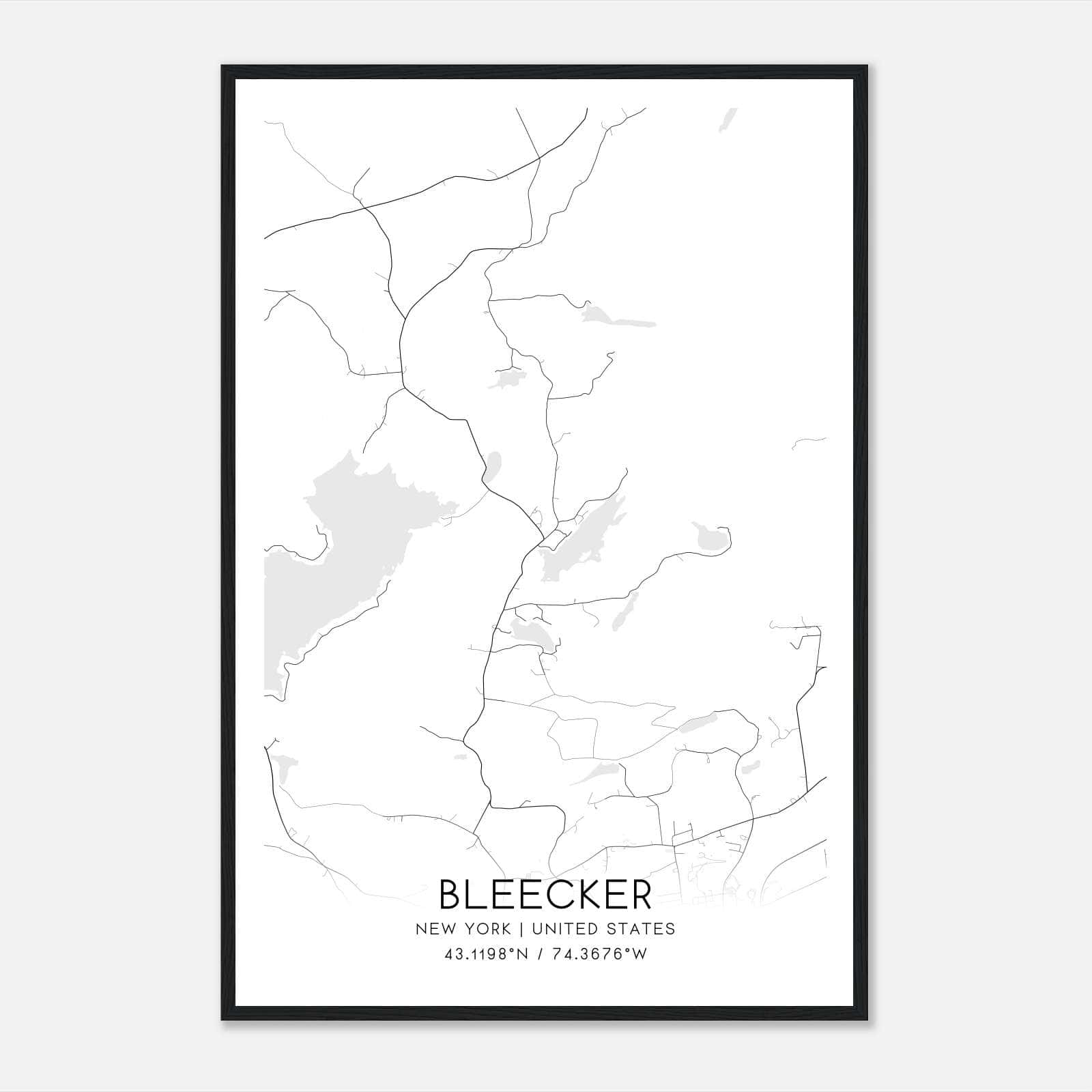 Bleecker New York Map Poster, Modern Home Decor Wall Art Print Bleecker New York Map Poster, Modern Home Decor Wall Art Print