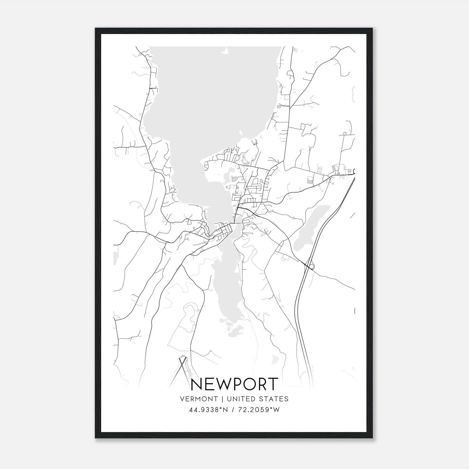 Newport Vermont Map Poster, Modern Home Decor Wall Art Print Newport Vermont Map Poster, Modern Home Decor Wall Art Print