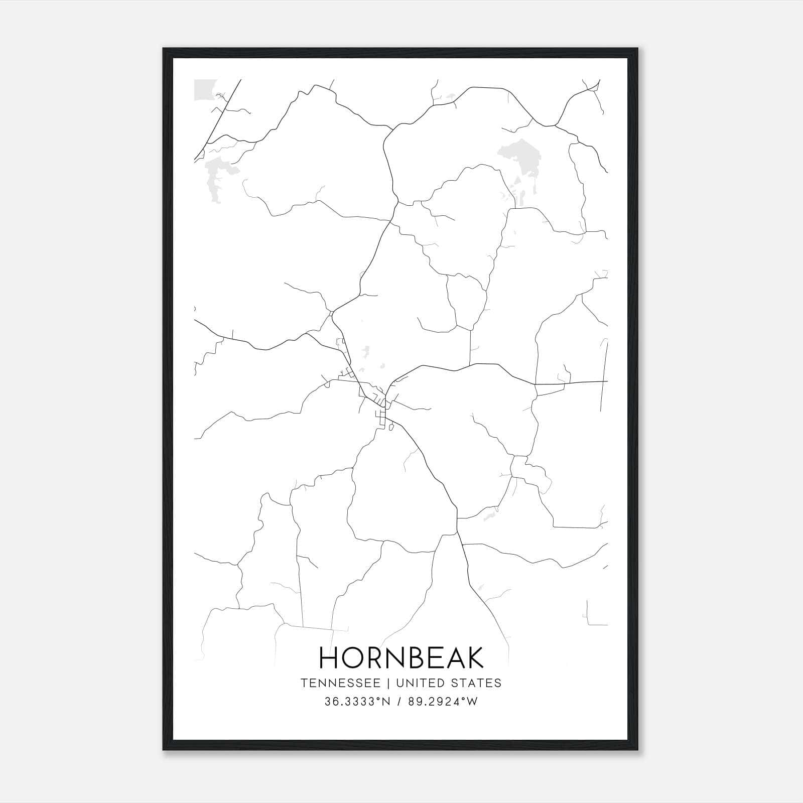 Hornbeak Tennessee Map Poster, Modern Home Decor Wall Art Print Hornbeak Tennessee Map Poster, Modern Home Decor Wall Art Print