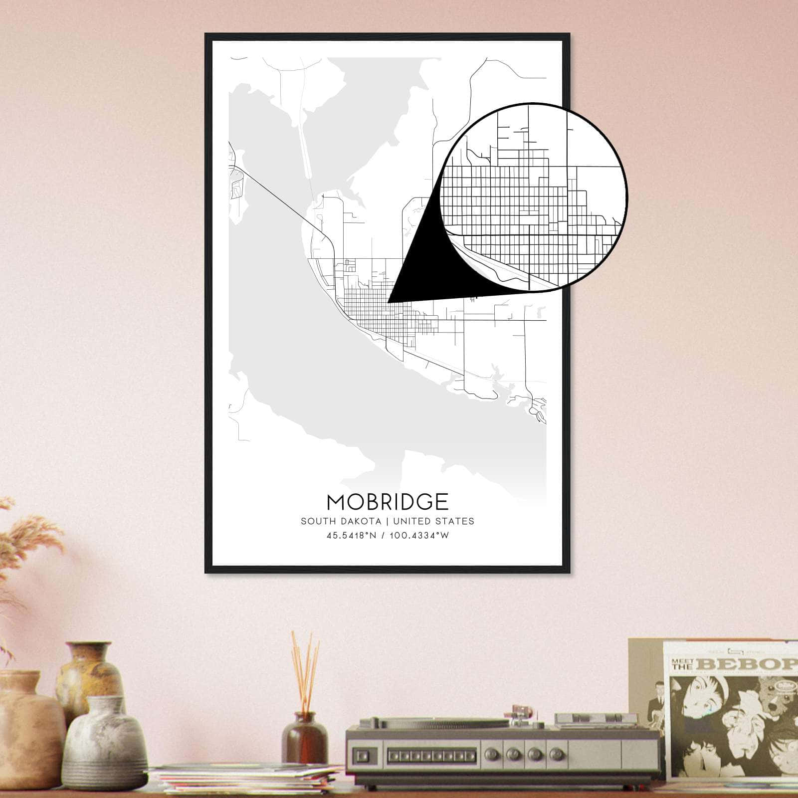 Deerfield Kansas Map Poster, Modern Home Decor Wall Art Print (Copy)