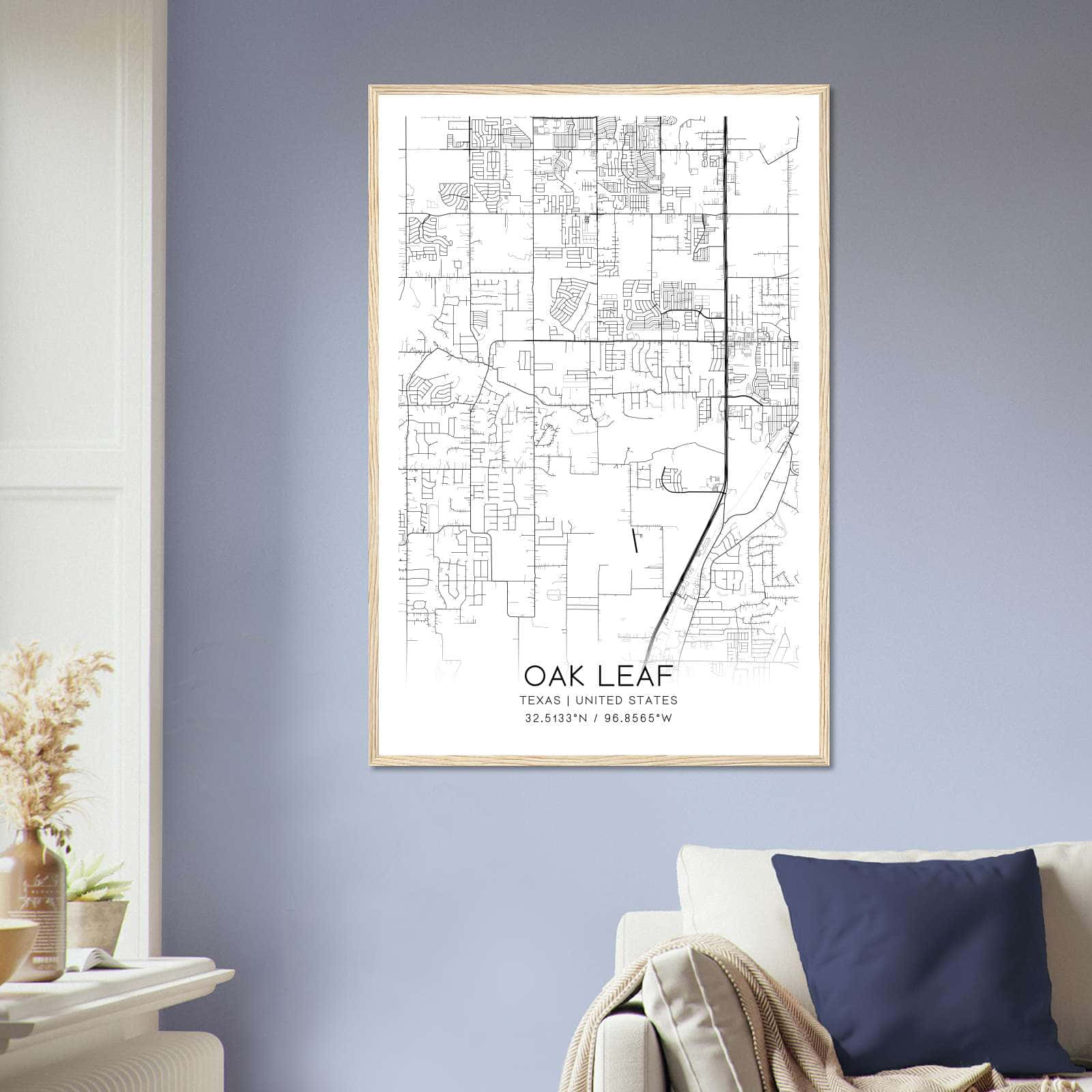 Deerfield Kansas Map Poster, Modern Home Decor Wall Art Print (Copy)