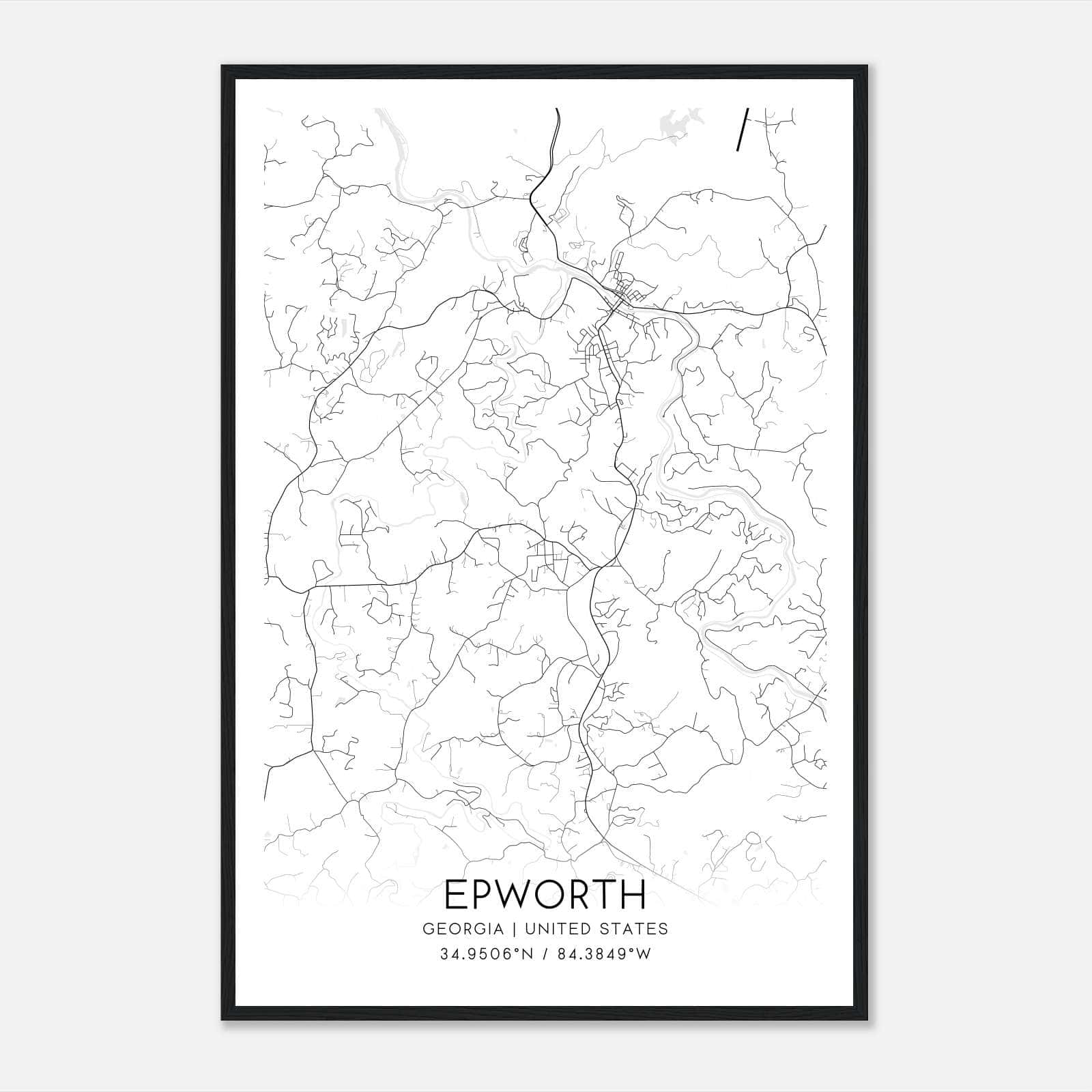 Epworth Georgia Map Poster, Modern Home Decor Wall Art Print Epworth Georgia Map Poster, Modern Home Decor Wall Art Print