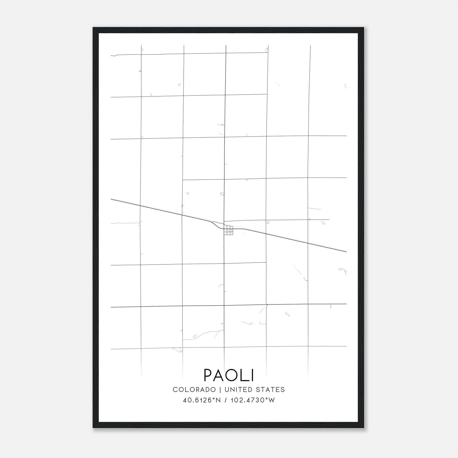 Paoli Colorado Map Poster, Modern Home Decor Wall Art Print Paoli Colorado Map Poster, Modern Home Decor Wall Art Print