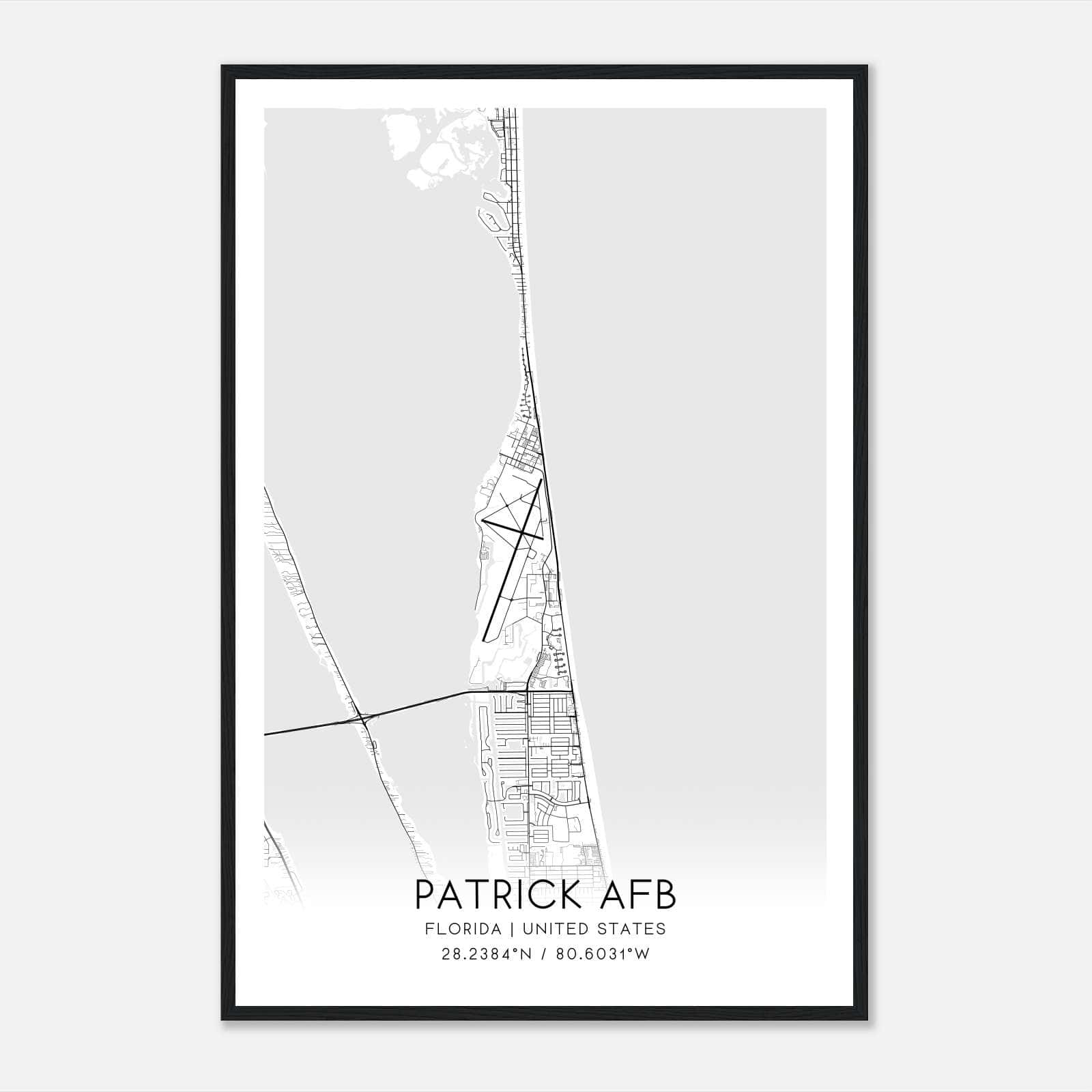Patrick Afb Florida Map Poster, Modern Home Decor Wall Art Print Patrick Afb Florida Map Poster, Modern Home Decor Wall Art Print