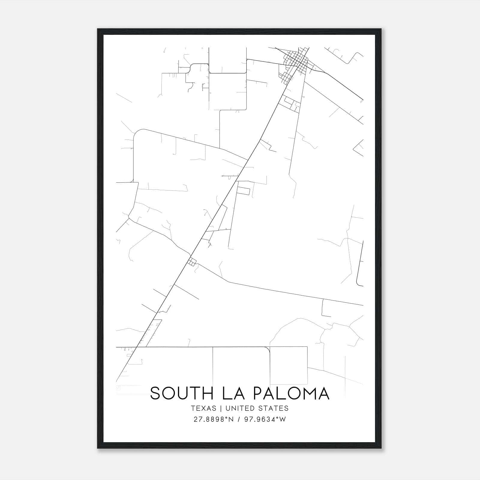 South La Paloma Texas Map Poster, Modern Home Decor Wall Art Print South La Paloma Texas Map Poster, Modern Home Decor Wall Art Print