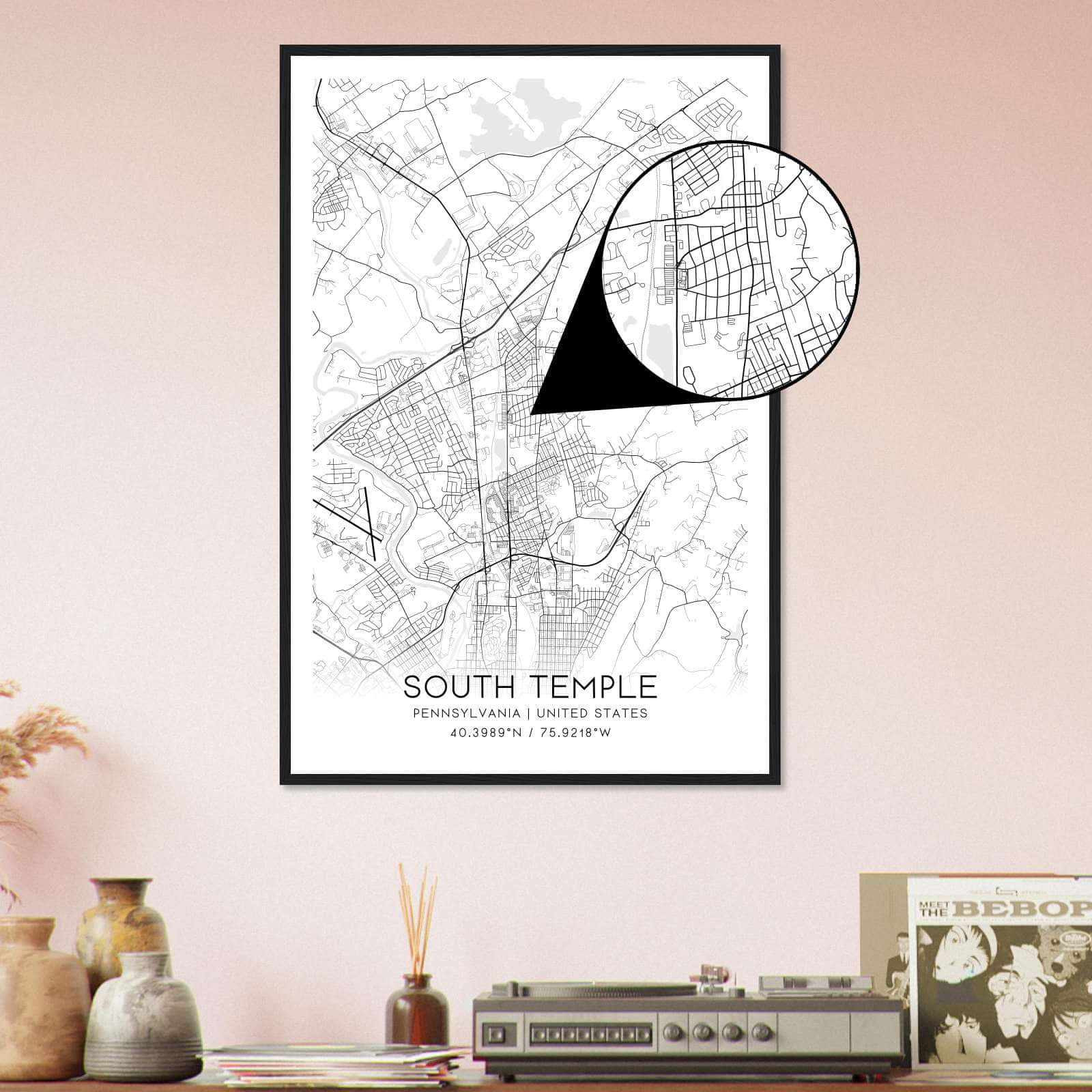 Deerfield Kansas Map Poster, Modern Home Decor Wall Art Print (Copy)