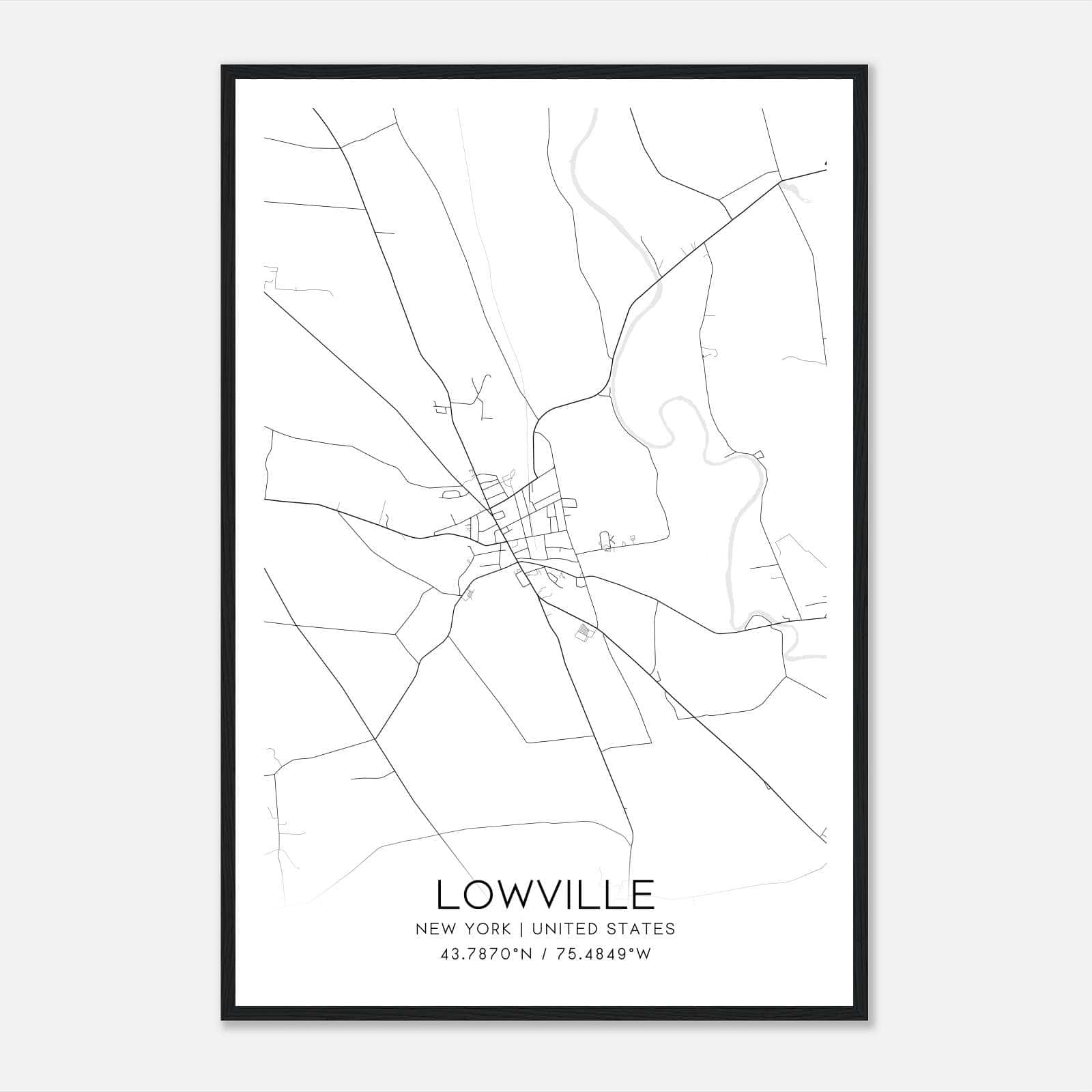 Lowville New York Map Poster, Modern Home Decor Wall Art Print Lowville New York Map Poster, Modern Home Decor Wall Art Print