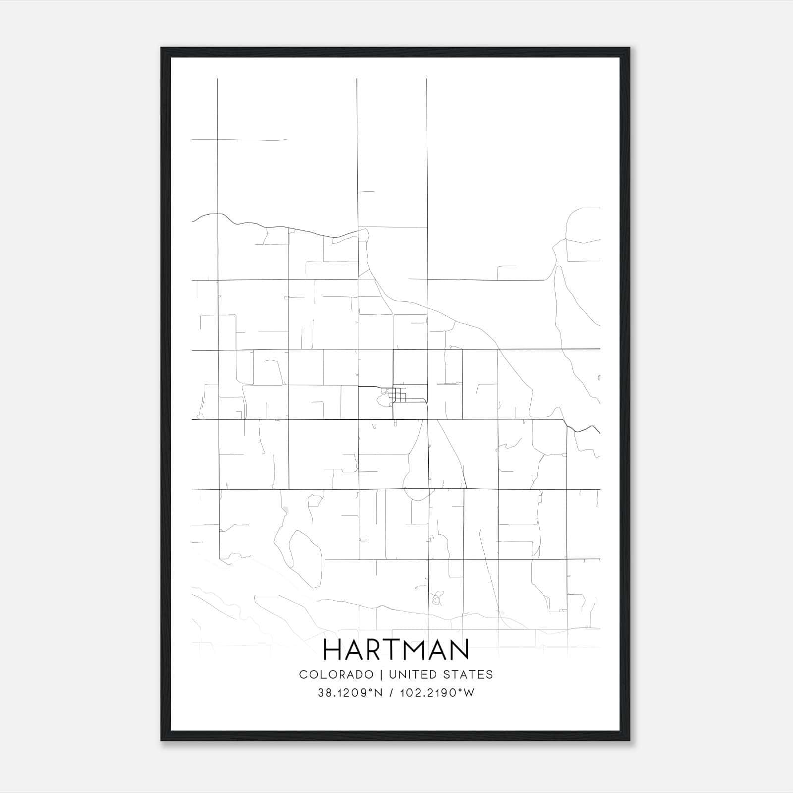 Hartman Colorado Map Poster, Modern Home Decor Wall Art Print Hartman Colorado Map Poster, Modern Home Decor Wall Art Print