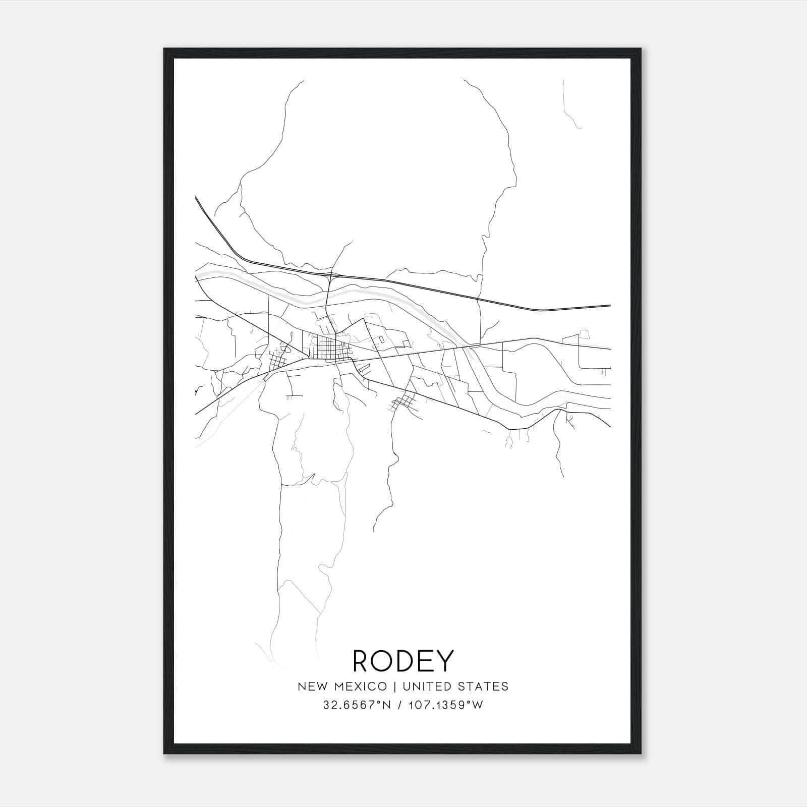 Rodey New Mexico Map Poster, Modern Home Decor Wall Art Print Rodey New Mexico Map Poster, Modern Home Decor Wall Art Print