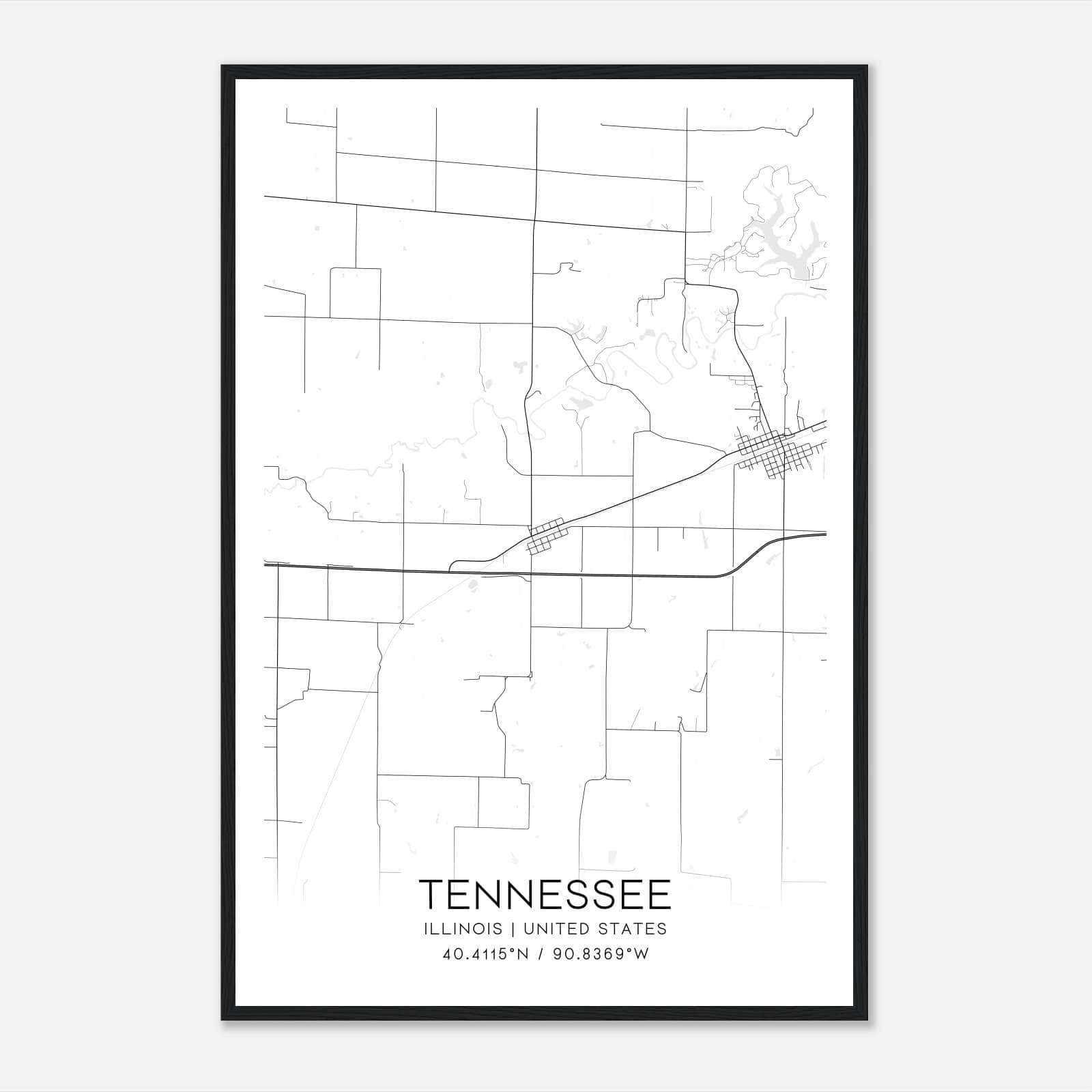 Tennessee Illinois Map Poster, Modern Home Decor Wall Art Print Tennessee Illinois Map Poster, Modern Home Decor Wall Art Print