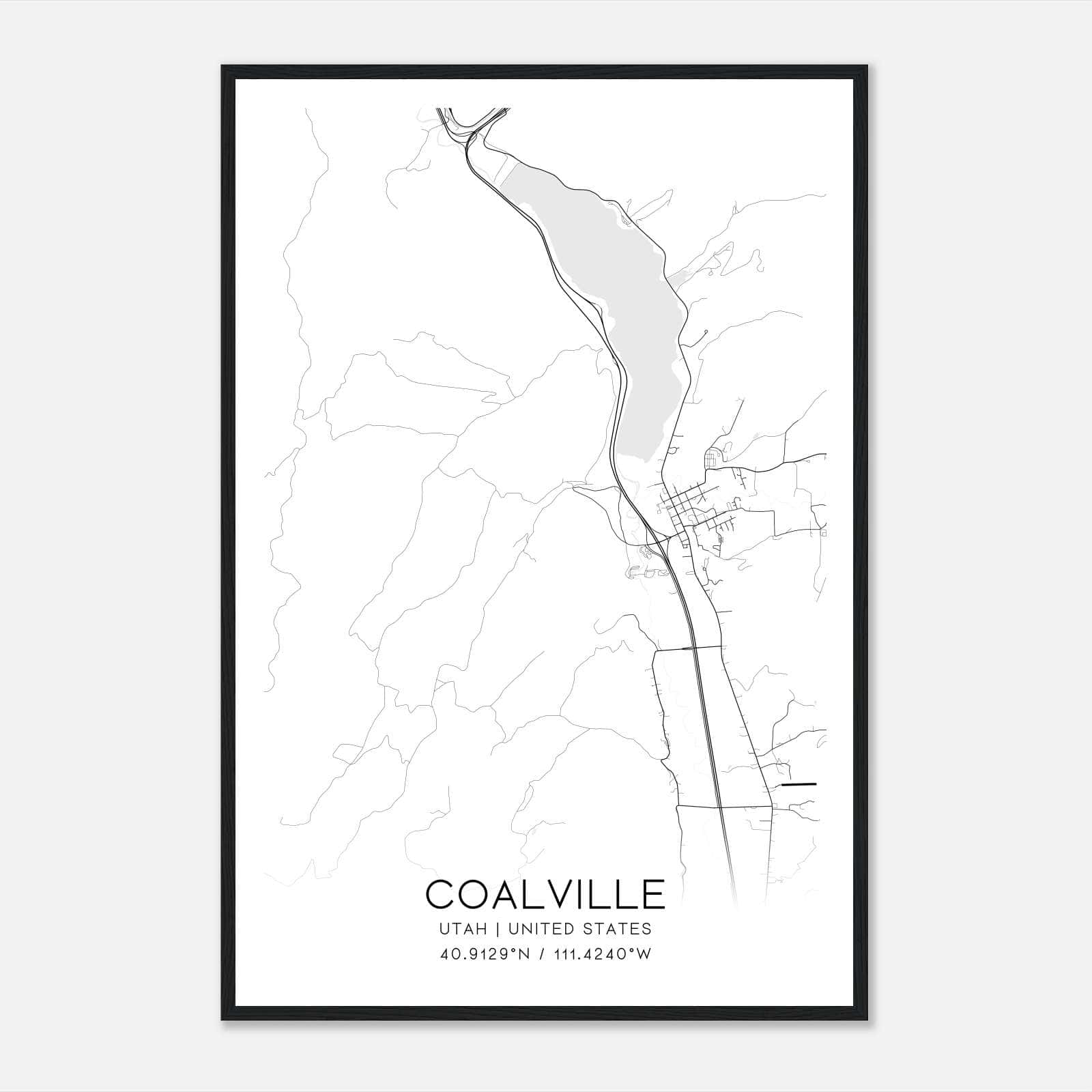 Coalville Utah Map Poster, Modern Home Decor Wall Art Print Coalville Utah Map Poster, Modern Home Decor Wall Art Print