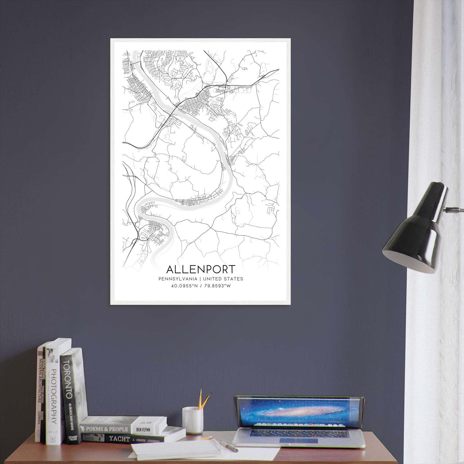Deerfield Kansas Map Poster, Modern Home Decor Wall Art Print (Copy)