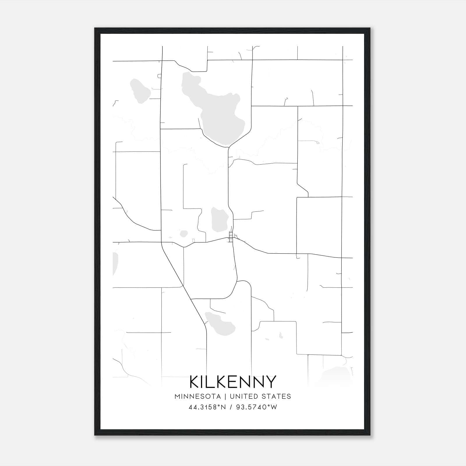 Kilkenny Minnesota Map Poster, Modern Home Decor Wall Art Print Kilkenny Minnesota Map Poster, Modern Home Decor Wall Art Print