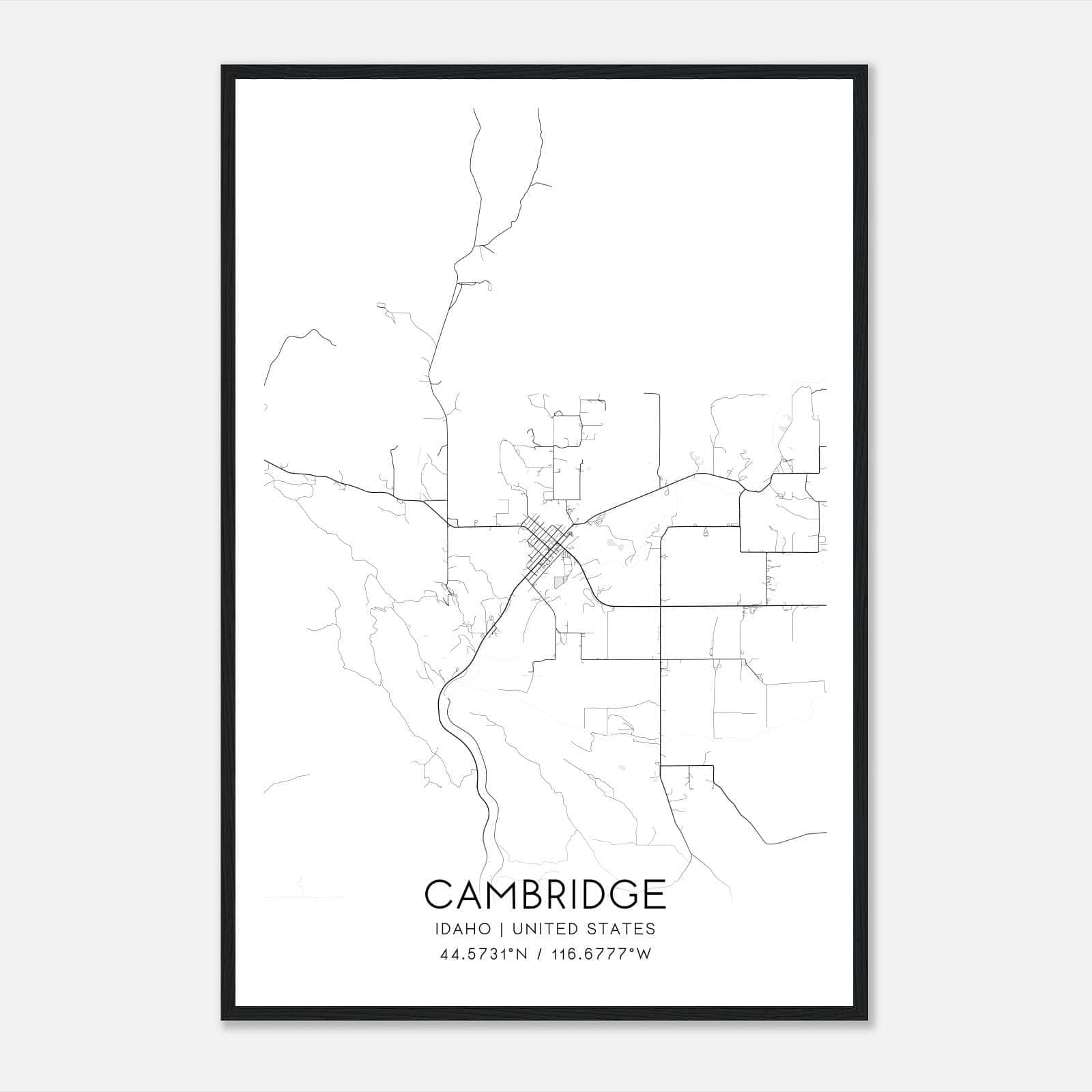 Cambridge Idaho Map Poster, Modern Home Decor Wall Art Print Cambridge Idaho Map Poster, Modern Home Decor Wall Art Print
