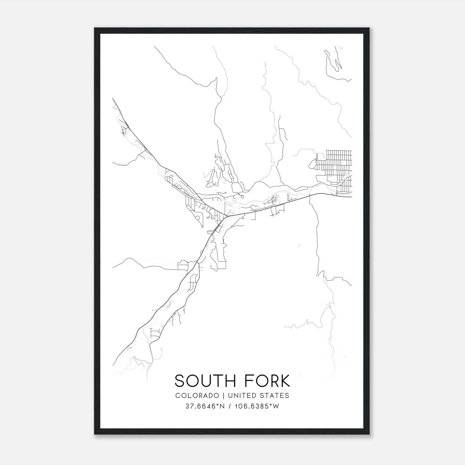 South Fork Colorado Map Poster, Modern Home Decor Wall Art Print South Fork Colorado Map Poster, Modern Home Decor Wall Art Print