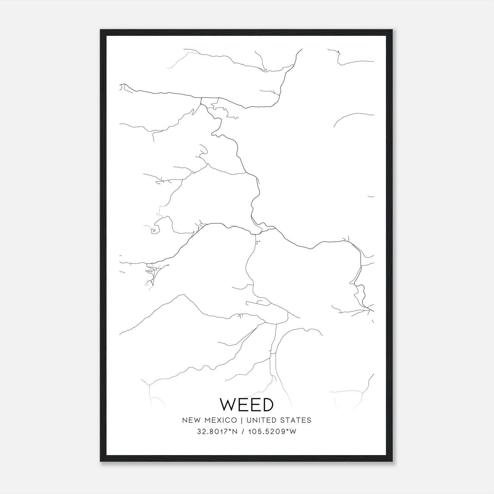 Weed New Mexico Map Poster, Modern Home Decor Wall Art Print Weed New Mexico Map Poster, Modern Home Decor Wall Art Print