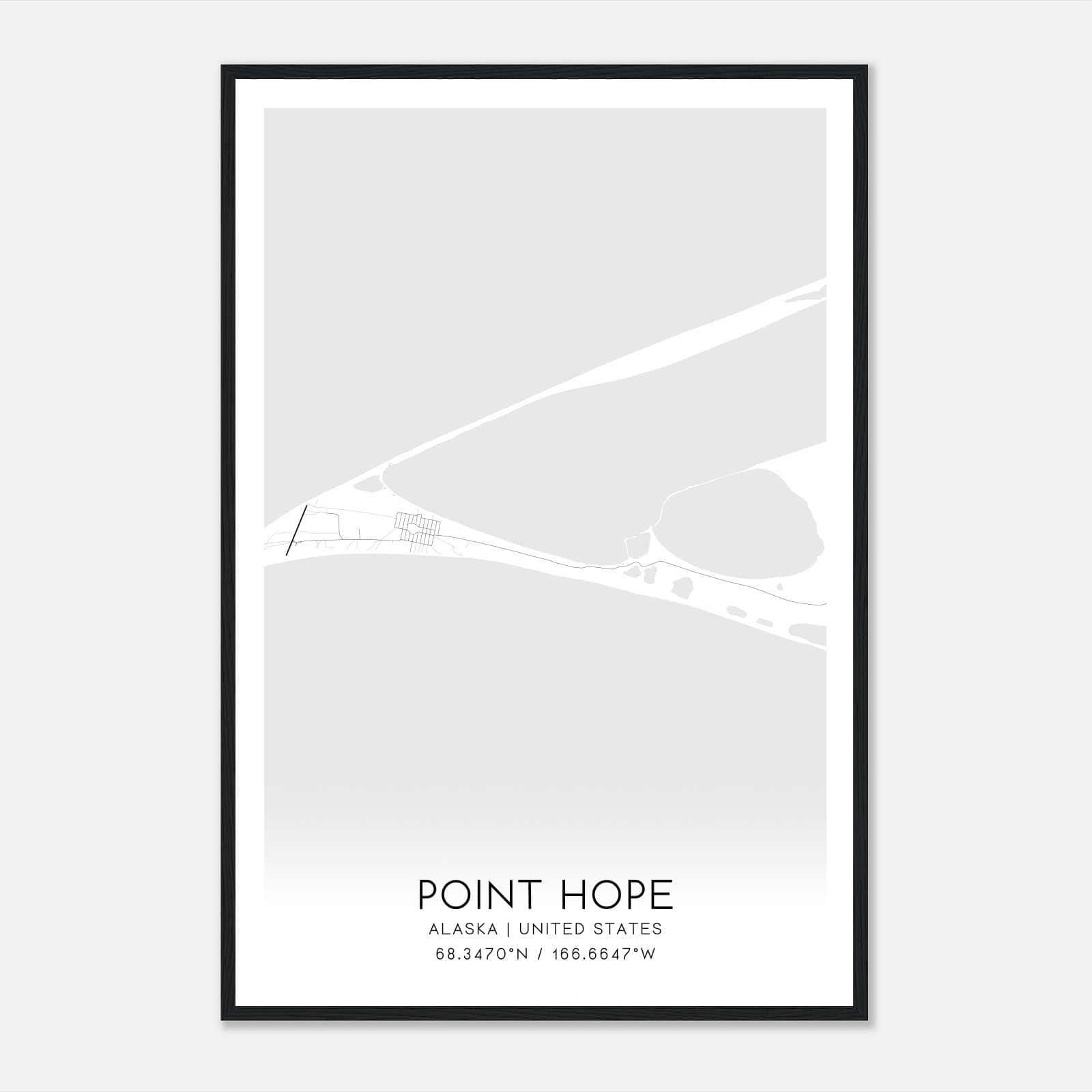 Point Hope Alaska Map Poster, Modern Home Decor Wall Art Print Point Hope Alaska Map Poster, Modern Home Decor Wall Art Print