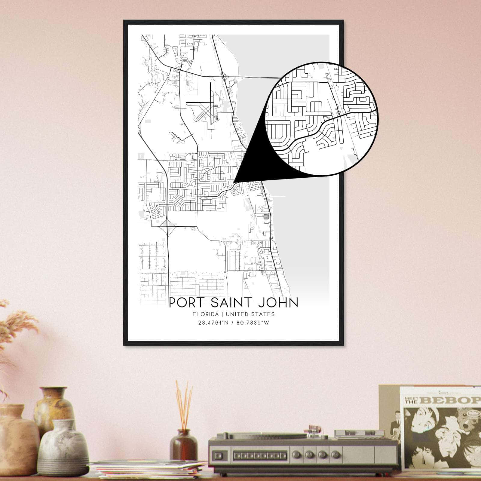 Deerfield Kansas Map Poster, Modern Home Decor Wall Art Print (Copy)