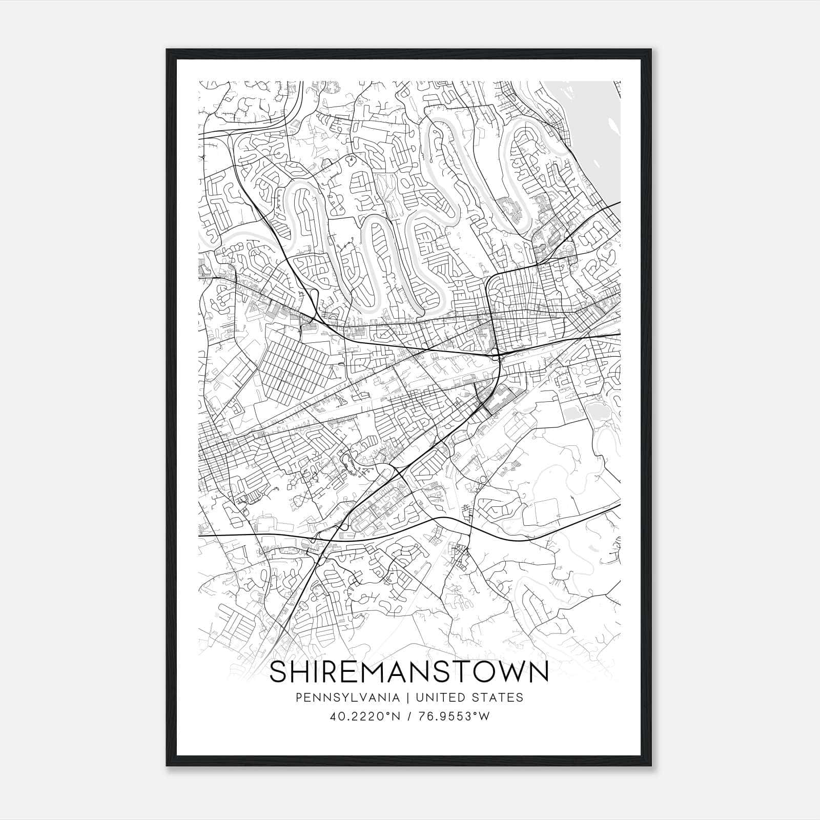 Shiremanstown Pennsylvania Map Poster, Modern Home Decor Wall Art Print Shiremanstown Pennsylvania Map Poster, Modern Home Decor Wall Art Print