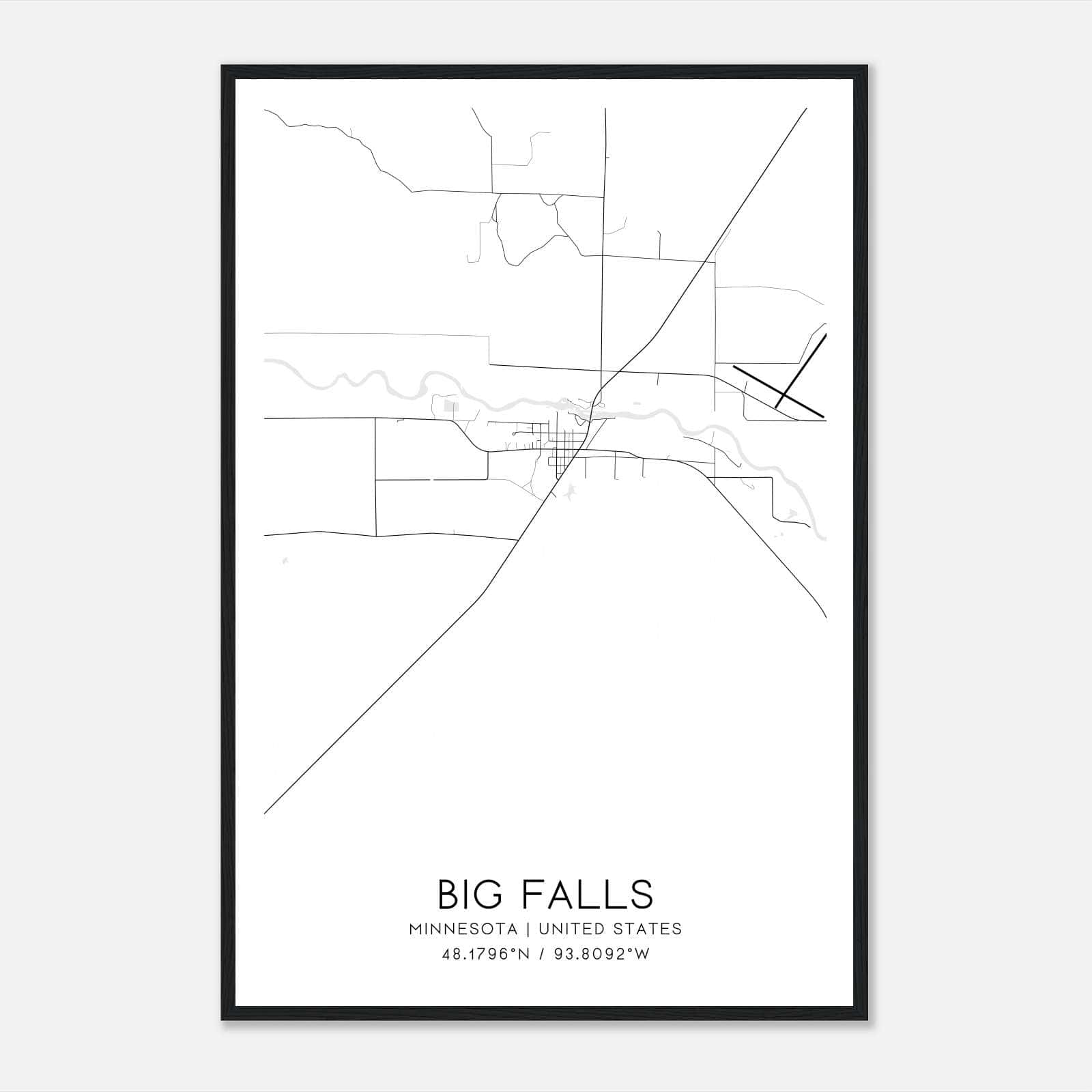 Big Falls Minnesota Map Poster, Modern Home Decor Wall Art Print Big Falls Minnesota Map Poster, Modern Home Decor Wall Art Print