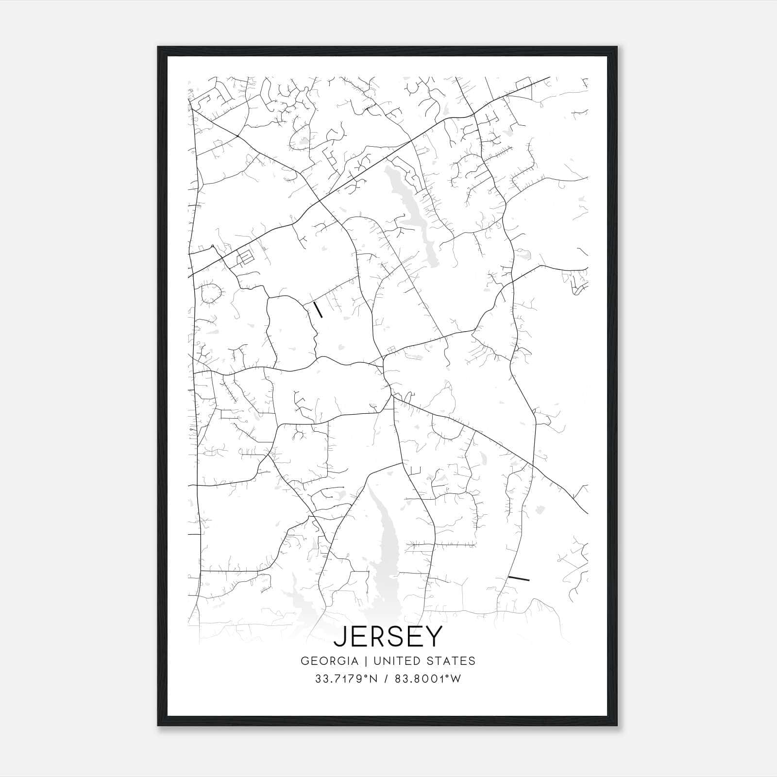 Jersey Georgia Map Poster, Modern Home Decor Wall Art Print Jersey Georgia Map Poster, Modern Home Decor Wall Art Print
