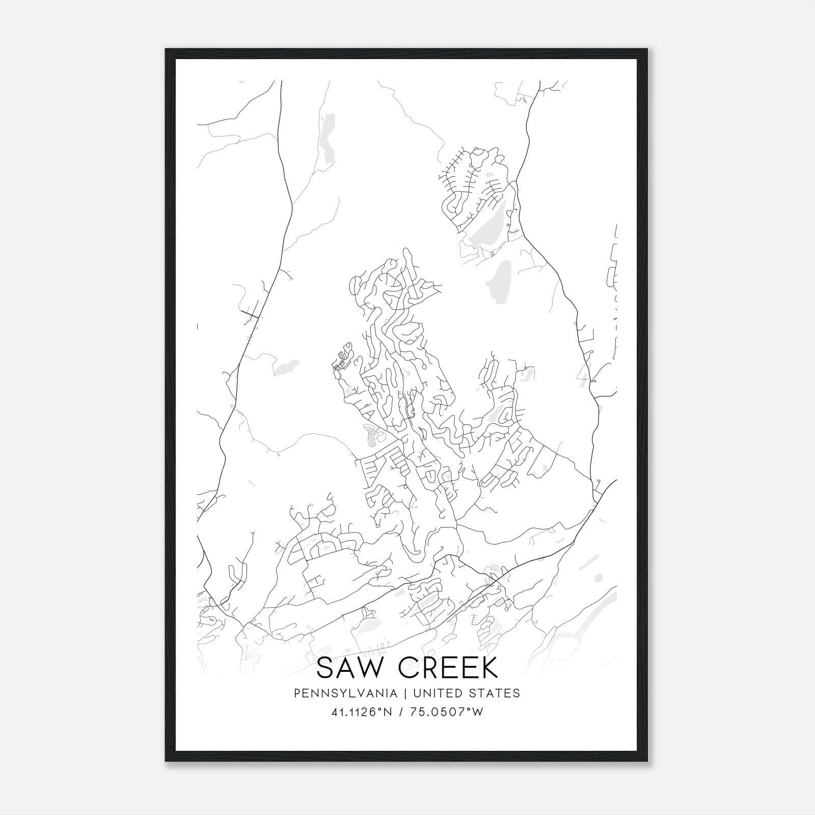 Saw Creek Pennsylvania Map Poster, Modern Home Decor Wall Art Print Saw Creek Pennsylvania Map Poster, Modern Home Decor Wall Art Print