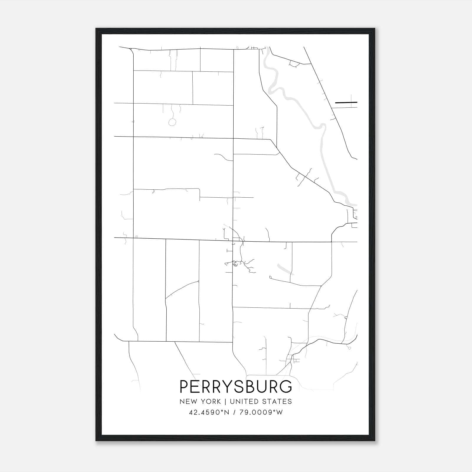 Perrysburg New York Map Poster, Modern Home Decor Wall Art Print Perrysburg New York Map Poster, Modern Home Decor Wall Art Print