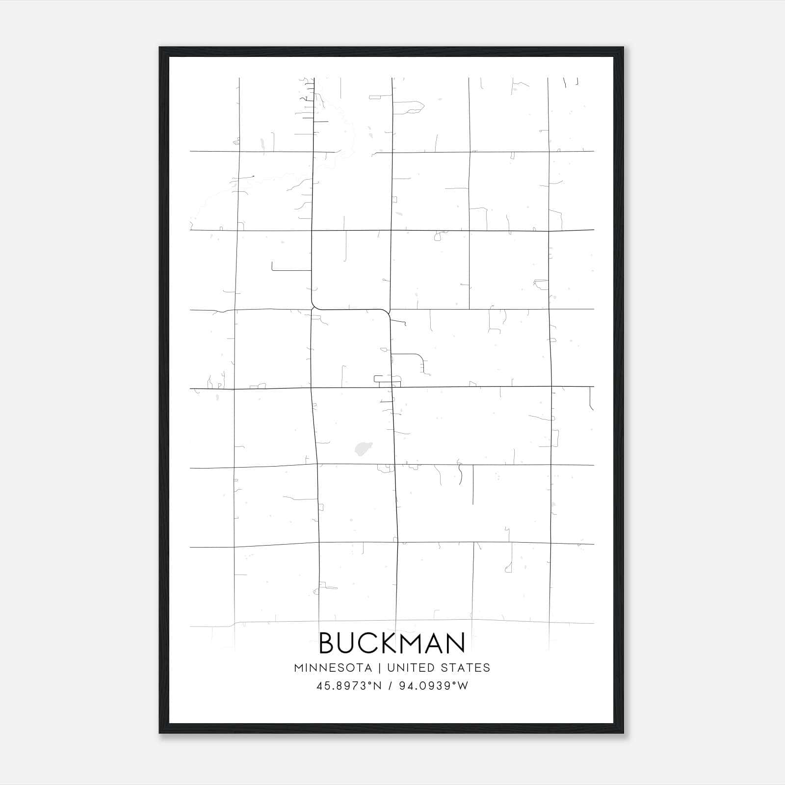 Buckman Minnesota Map Poster, Modern Home Decor Wall Art Print Buckman Minnesota Map Poster, Modern Home Decor Wall Art Print