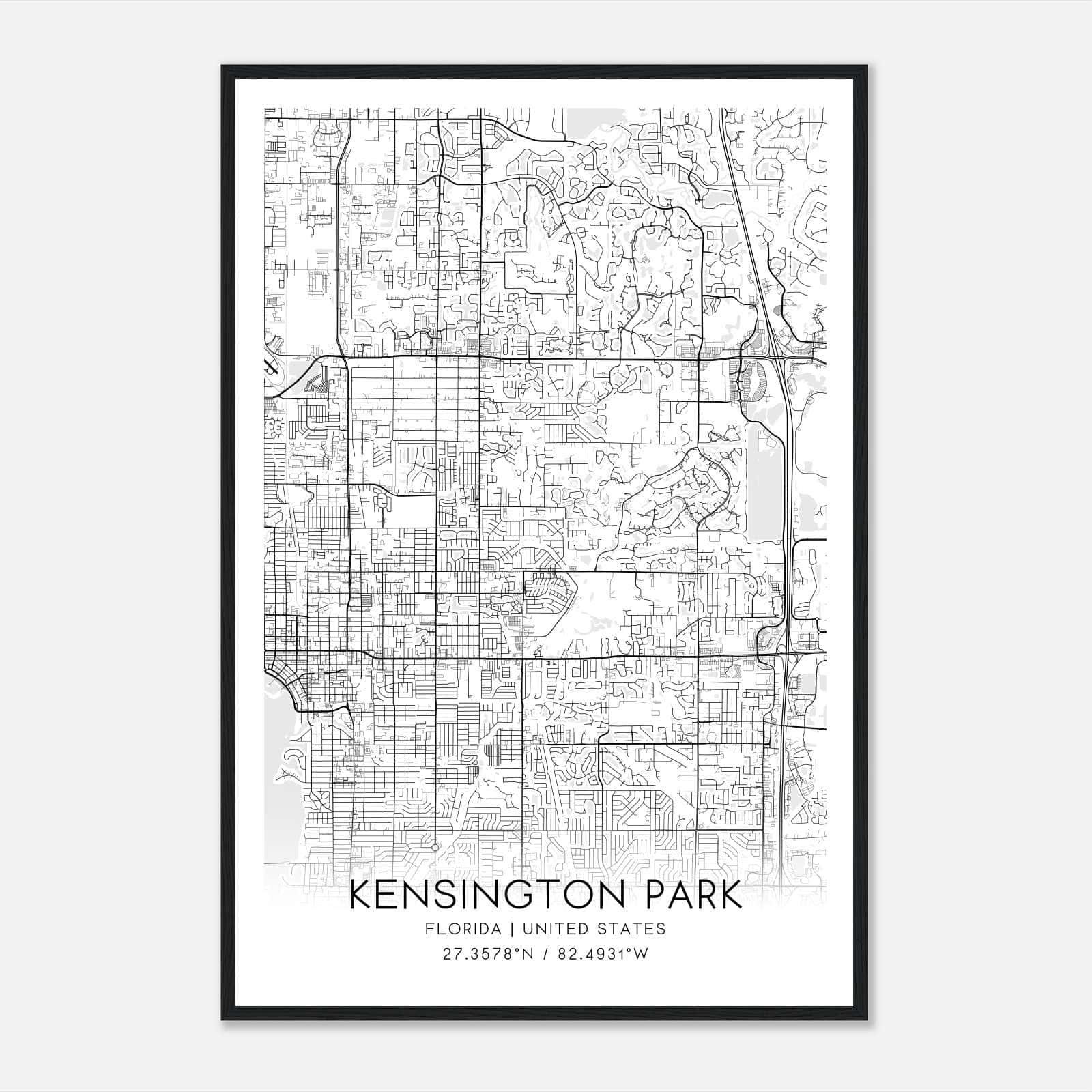 Kensington Park Florida Map Poster, Modern Home Decor Wall Art Print Kensington Park Florida Map Poster, Modern Home Decor Wall Art Print