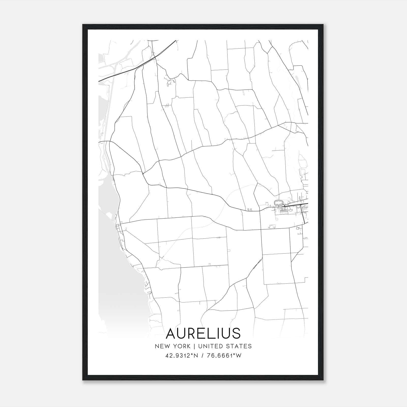 Aurelius New York Map Poster, Modern Home Decor Wall Art Print Aurelius New York Map Poster, Modern Home Decor Wall Art Print