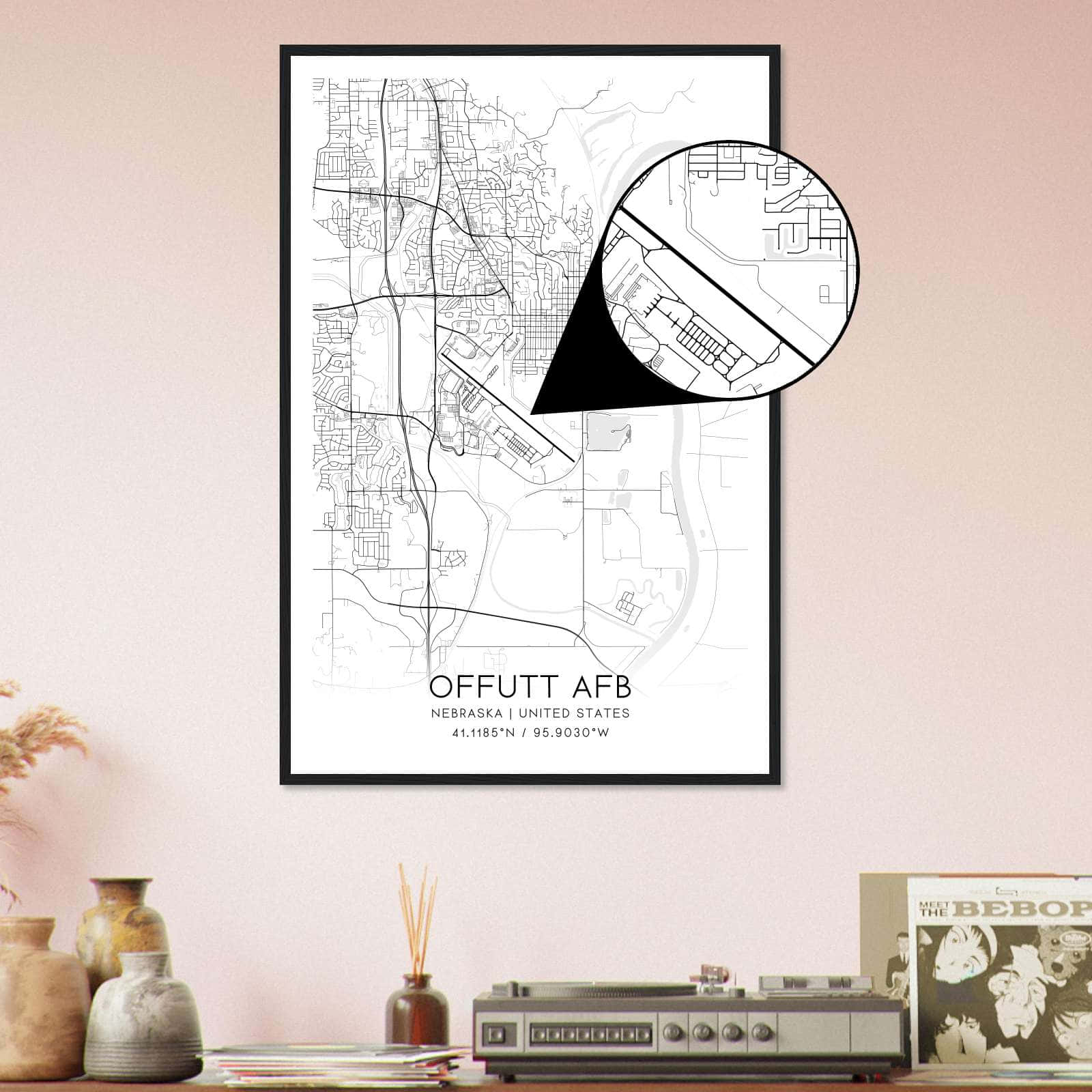 Deerfield Kansas Map Poster, Modern Home Decor Wall Art Print (Copy)