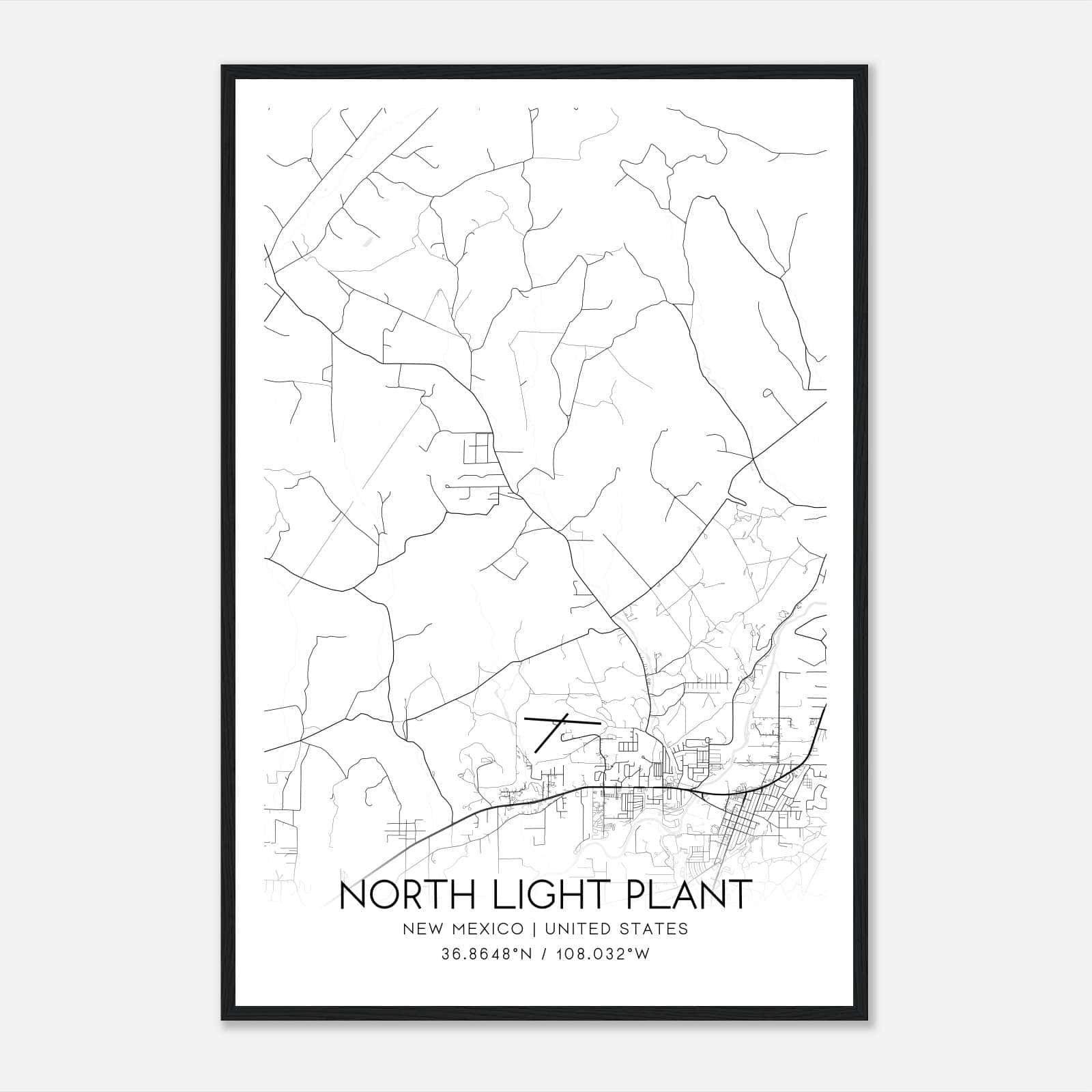 North Light Plant New Mexico Map Poster, Modern Home Decor Wall Art Print North Light Plant New Mexico Map Poster, Modern Home Decor Wall Art Print
