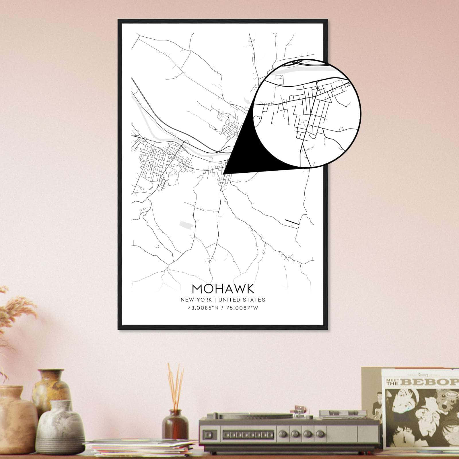 Deerfield Kansas Map Poster, Modern Home Decor Wall Art Print (Copy)