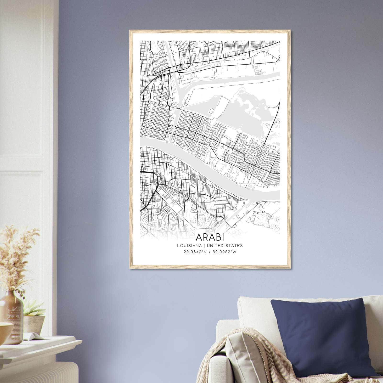 Deerfield Kansas Map Poster, Modern Home Decor Wall Art Print (Copy)